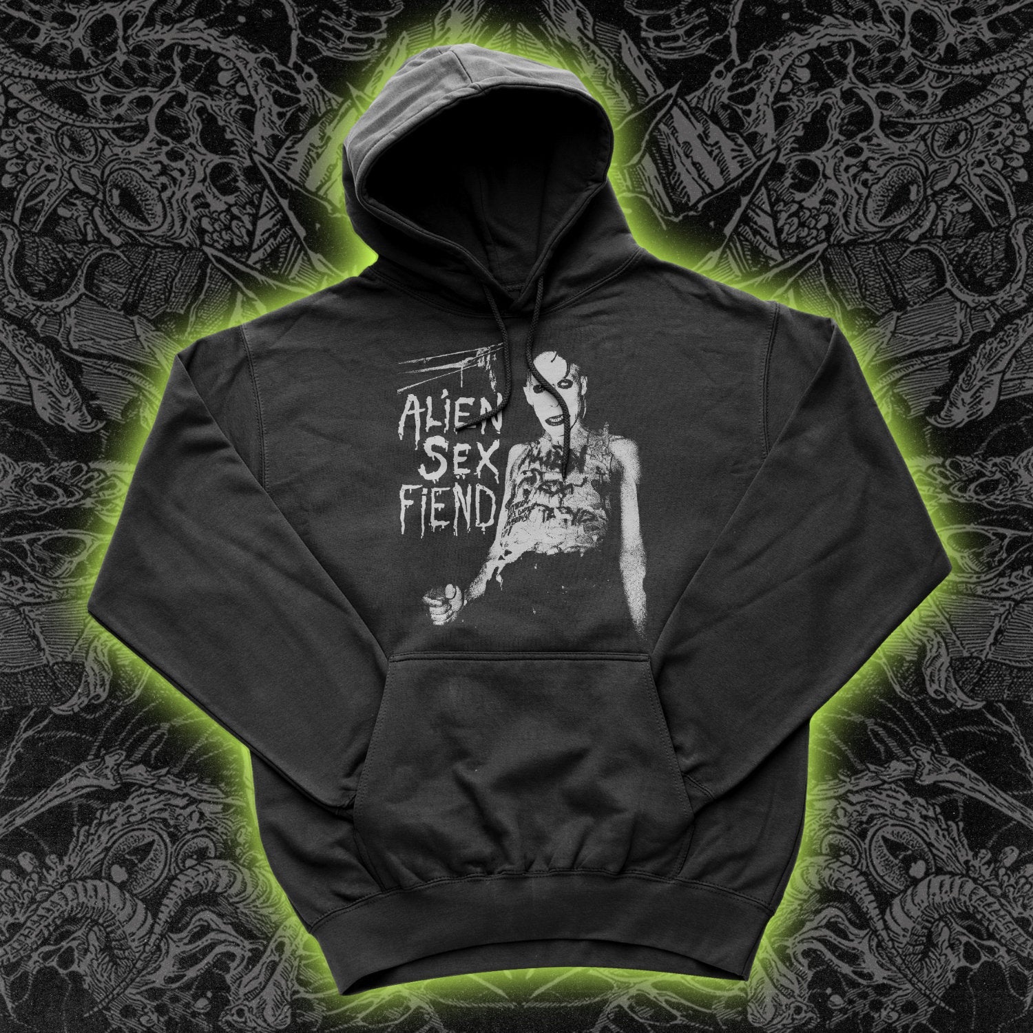 Alien Sex Fiend Nik Fiend For Dark Colors Hoodie | Occult, Cult, and  Obscure Clothing and Tshirts | Night Channels