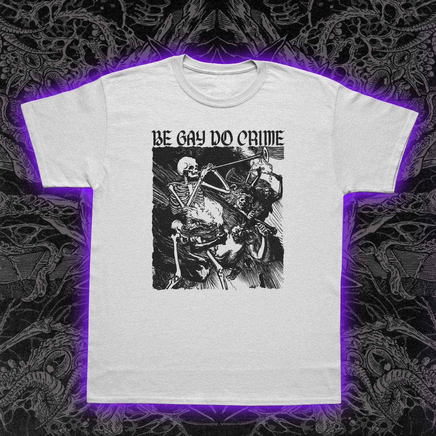 Be Gay Do Crime Skeleton Premium Tee