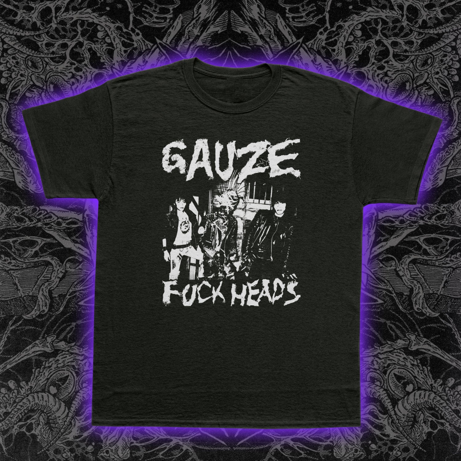 Gauze Fuck Heads D-Beat Slim Fit Tee | Occult Clothing