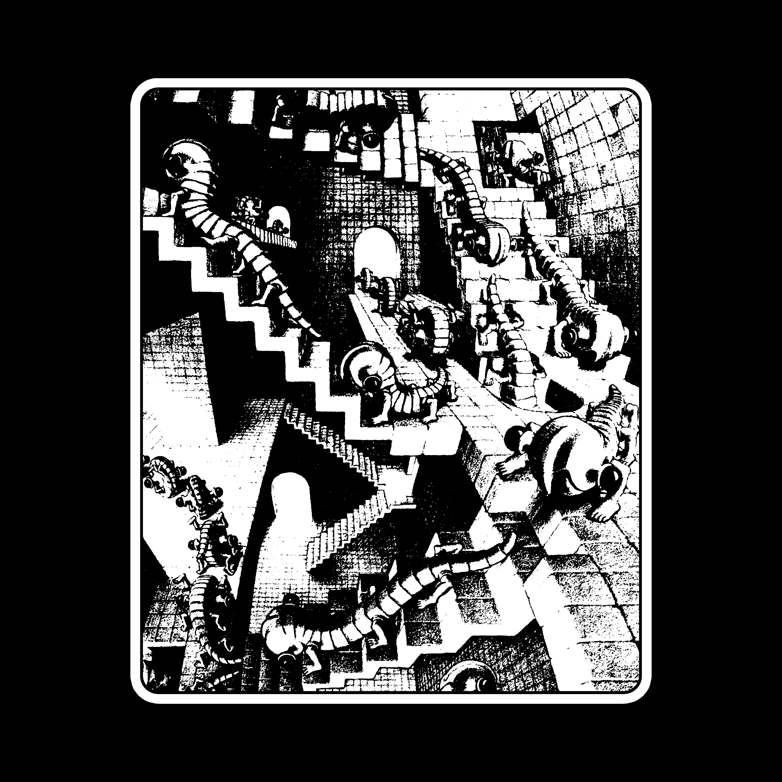 Mc Escher Stairs Occult & Obscure Clothing Night Channels