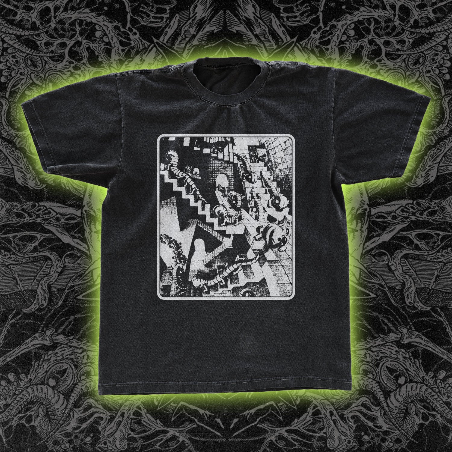M.C. Escher エッシャー　T-Shirt Vintage Black M.C.Escher】Vintage T Shirts | ヤマダウェブコム