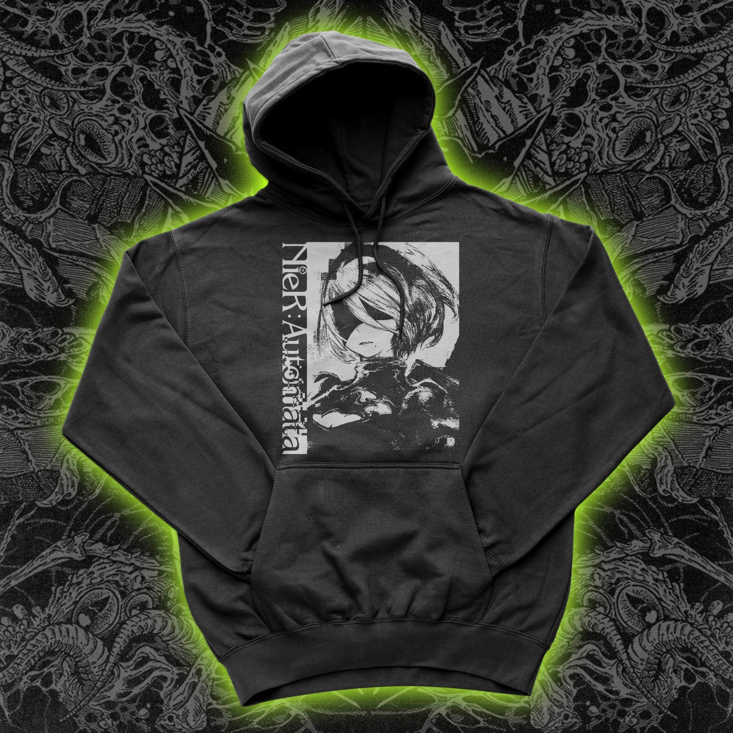 Nier Automata 2B Hoodie | Occult, Cult, and Obscure Clothing and