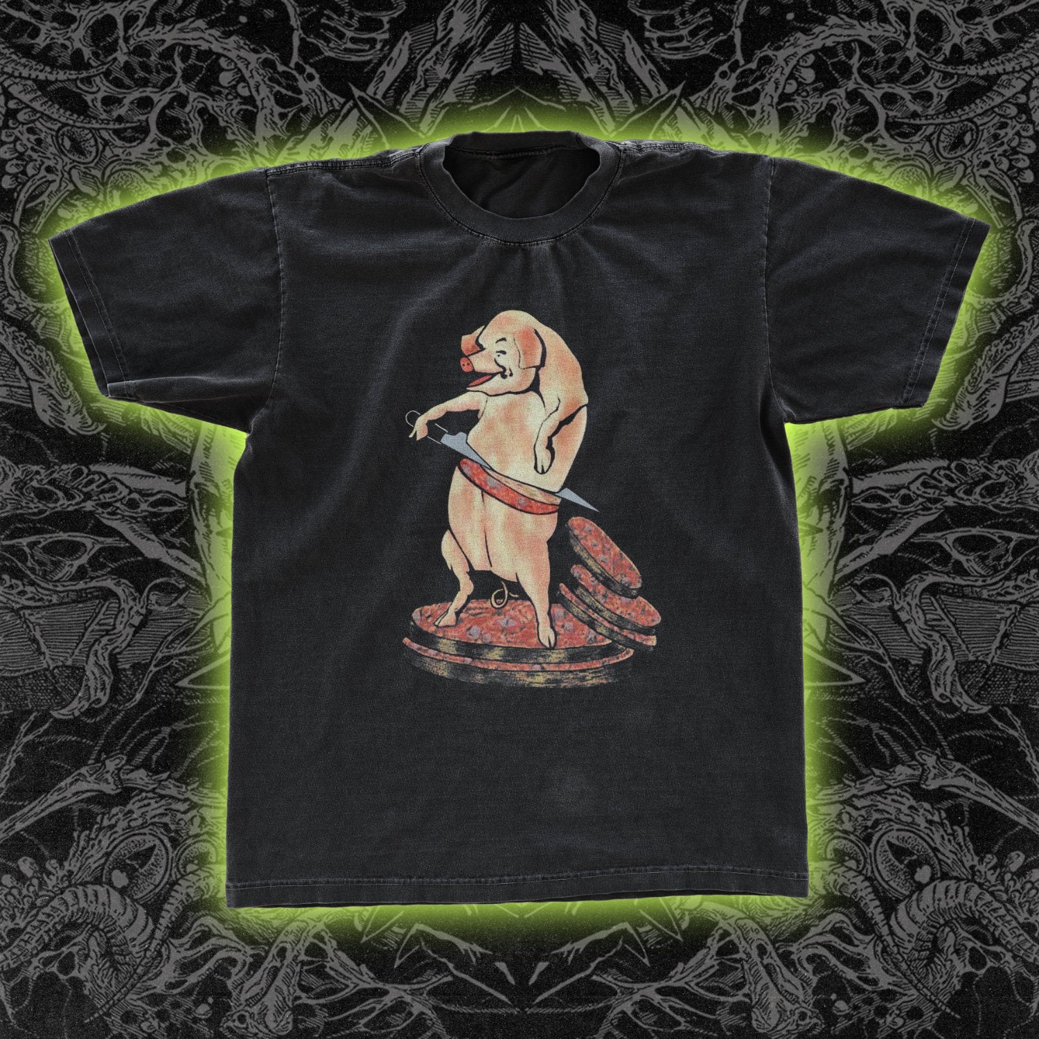 Pig Cutting Itself Classic Tee