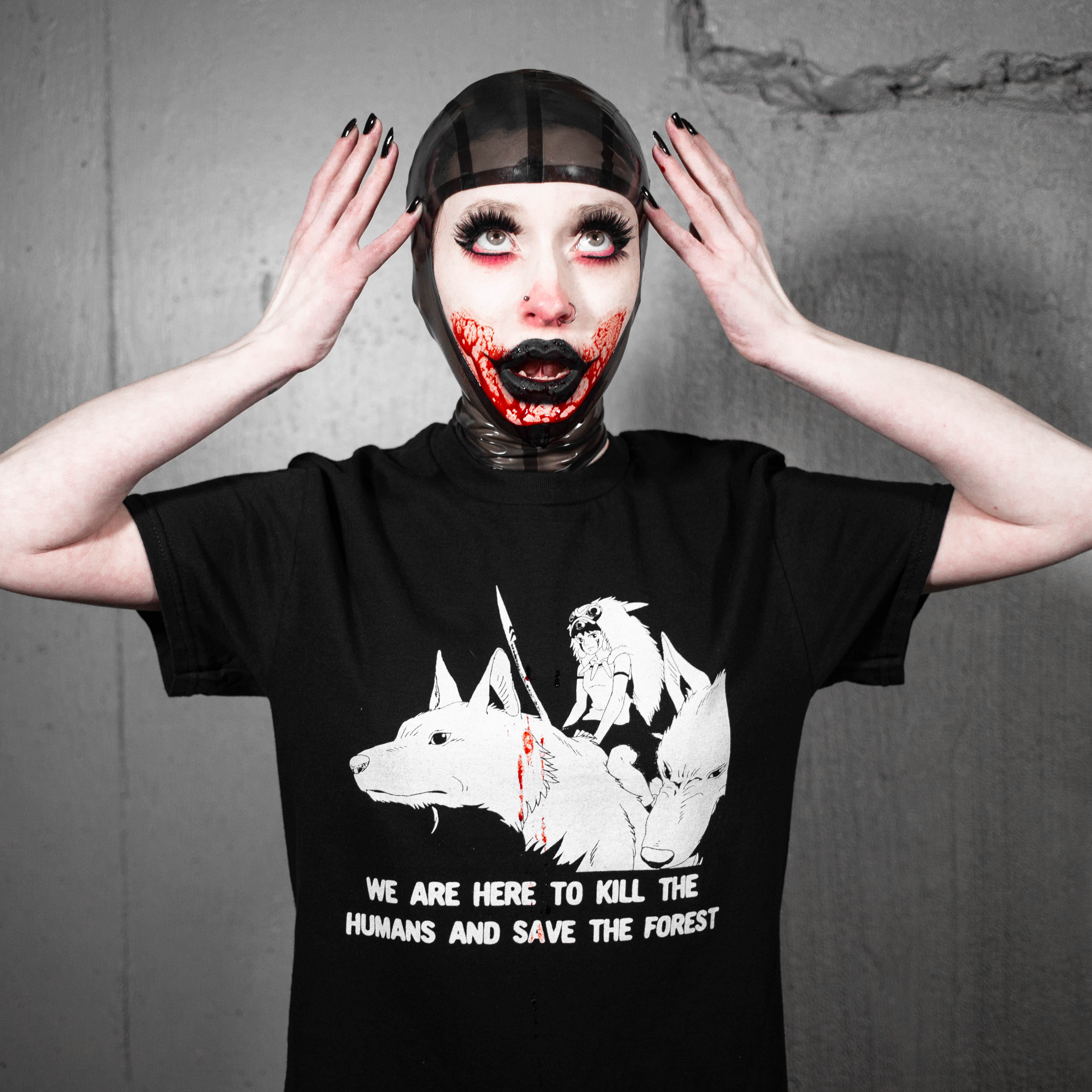 Camiseta Princesa Mononoke Para Hombre - Estilo Harajuku, Algodón Suave, Tallas Grandes (Color Negro)