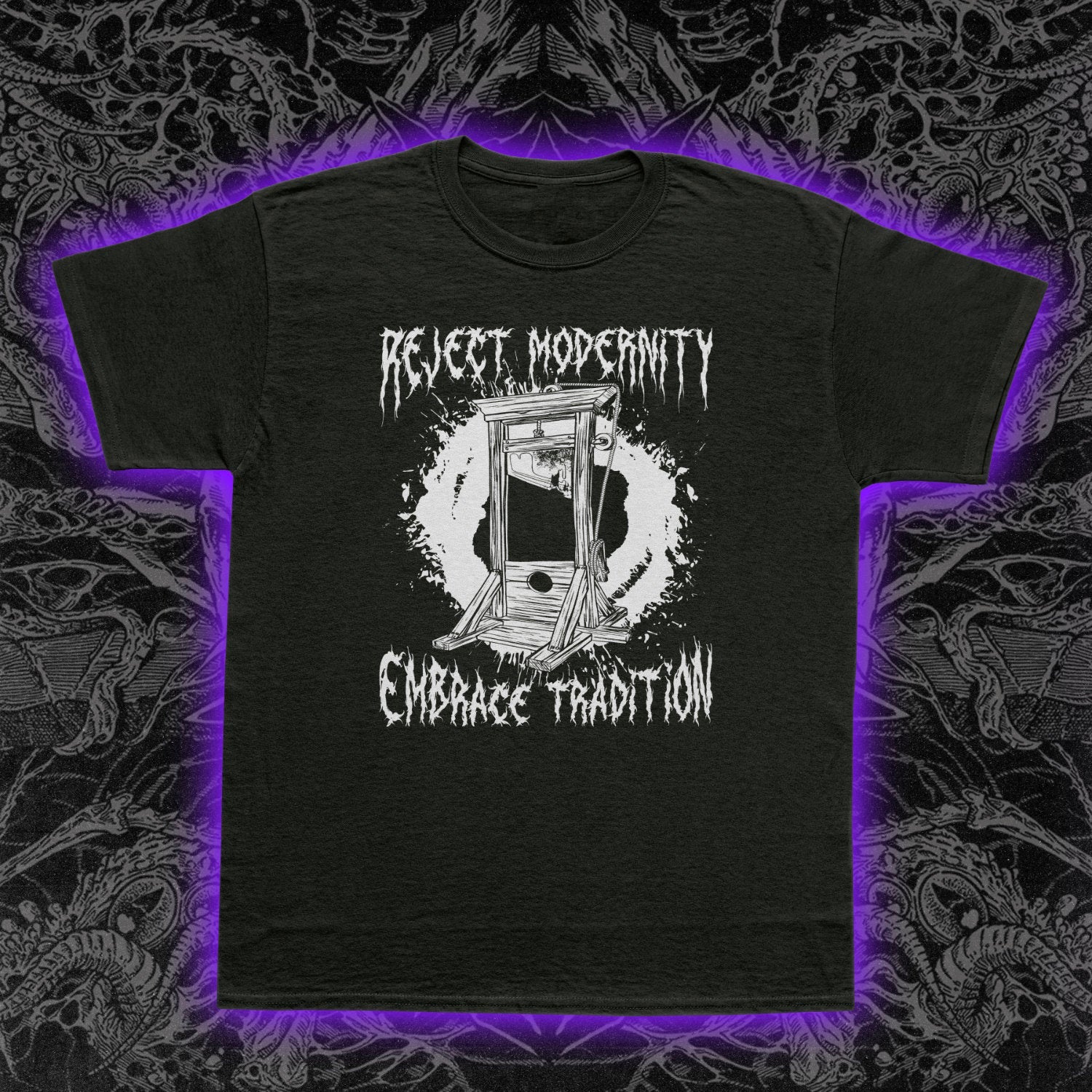 Reject Modernity Embrace Guillotine Premium Tee