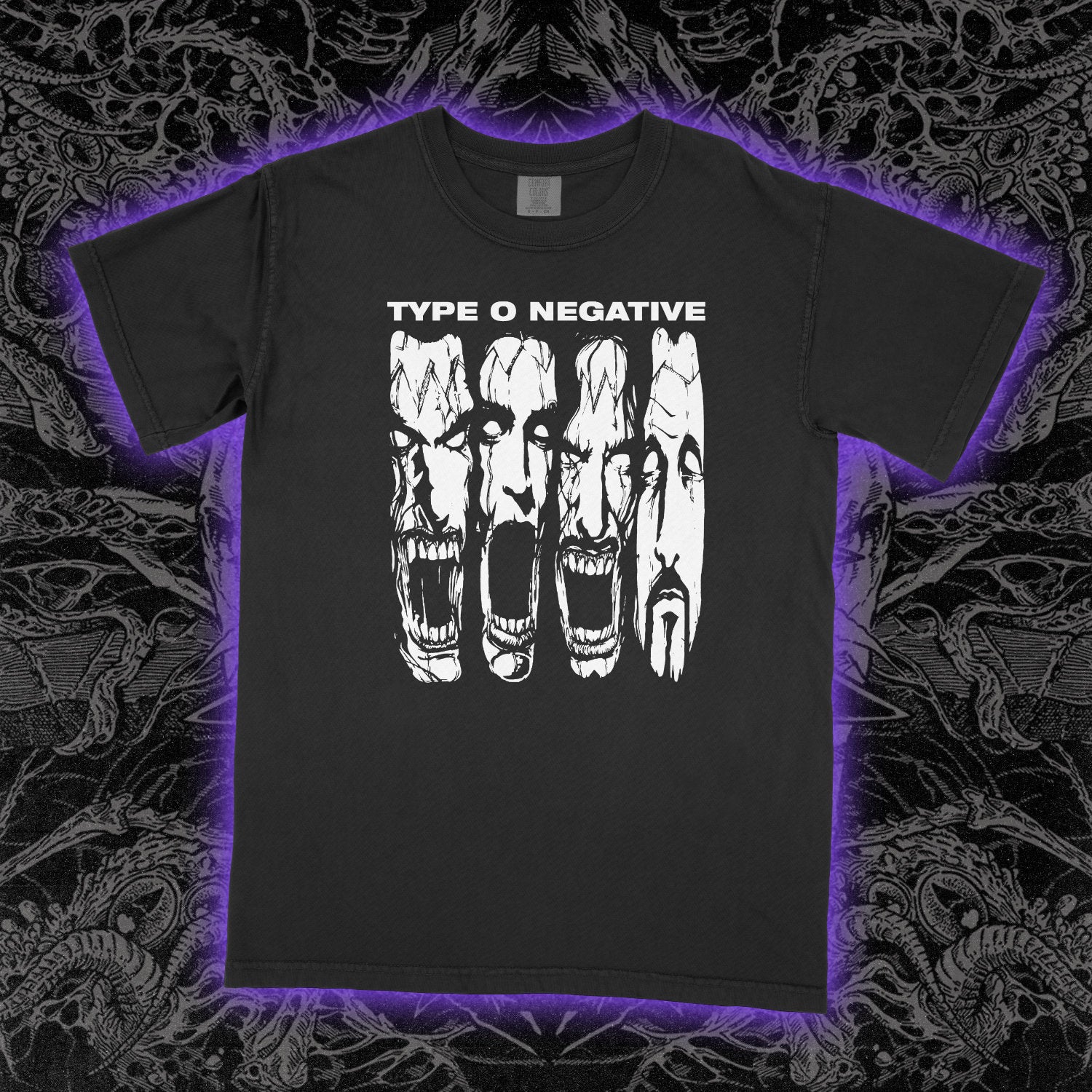 Type O Negative Faces - Heavy Tee