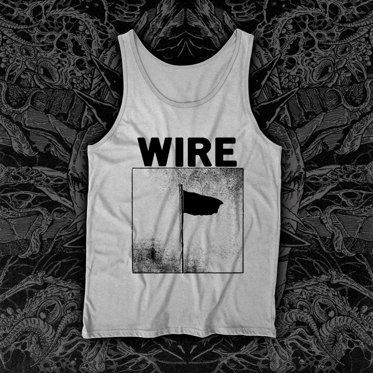 Wire Pink Flag Tank White