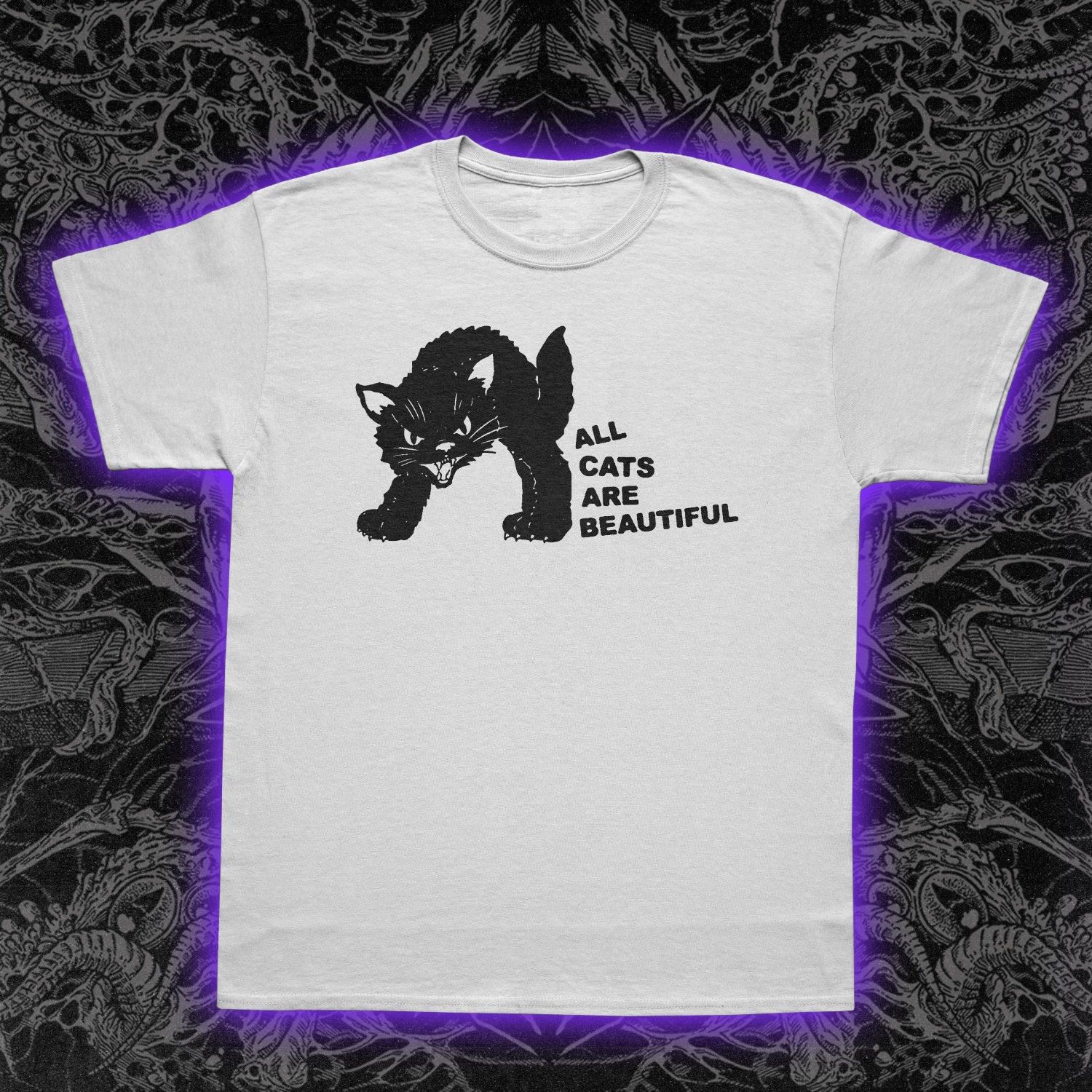 All Cats Are Beautiful Redux Slim Fit Tee White