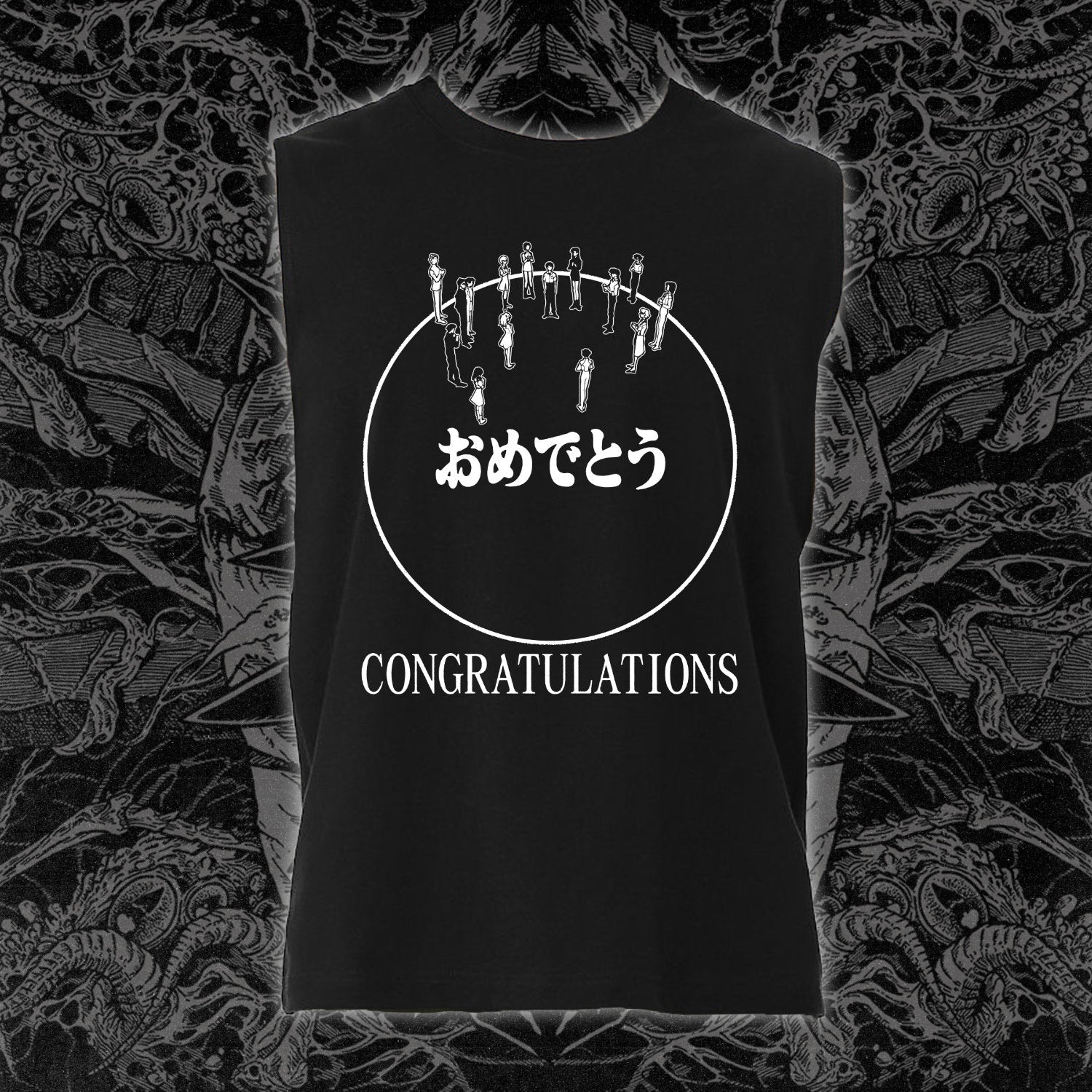 Evangelion Congratulations Muscle Tee Black