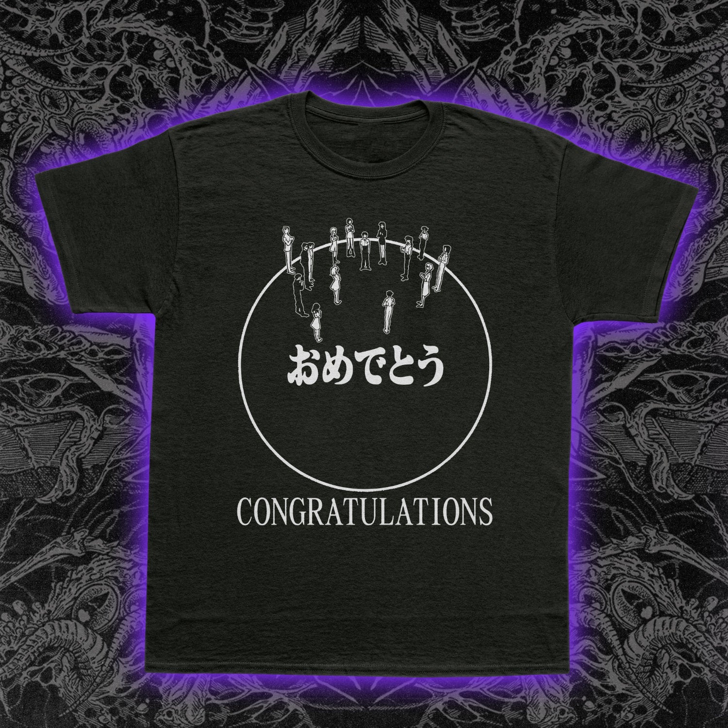 Evangelion Congratulations Slim Fit Tee Black