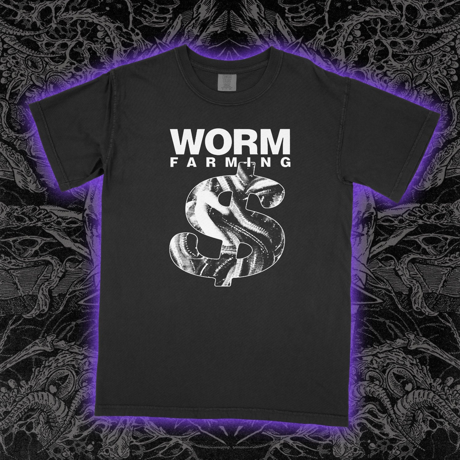 Worm Farming Heavy Tee Black