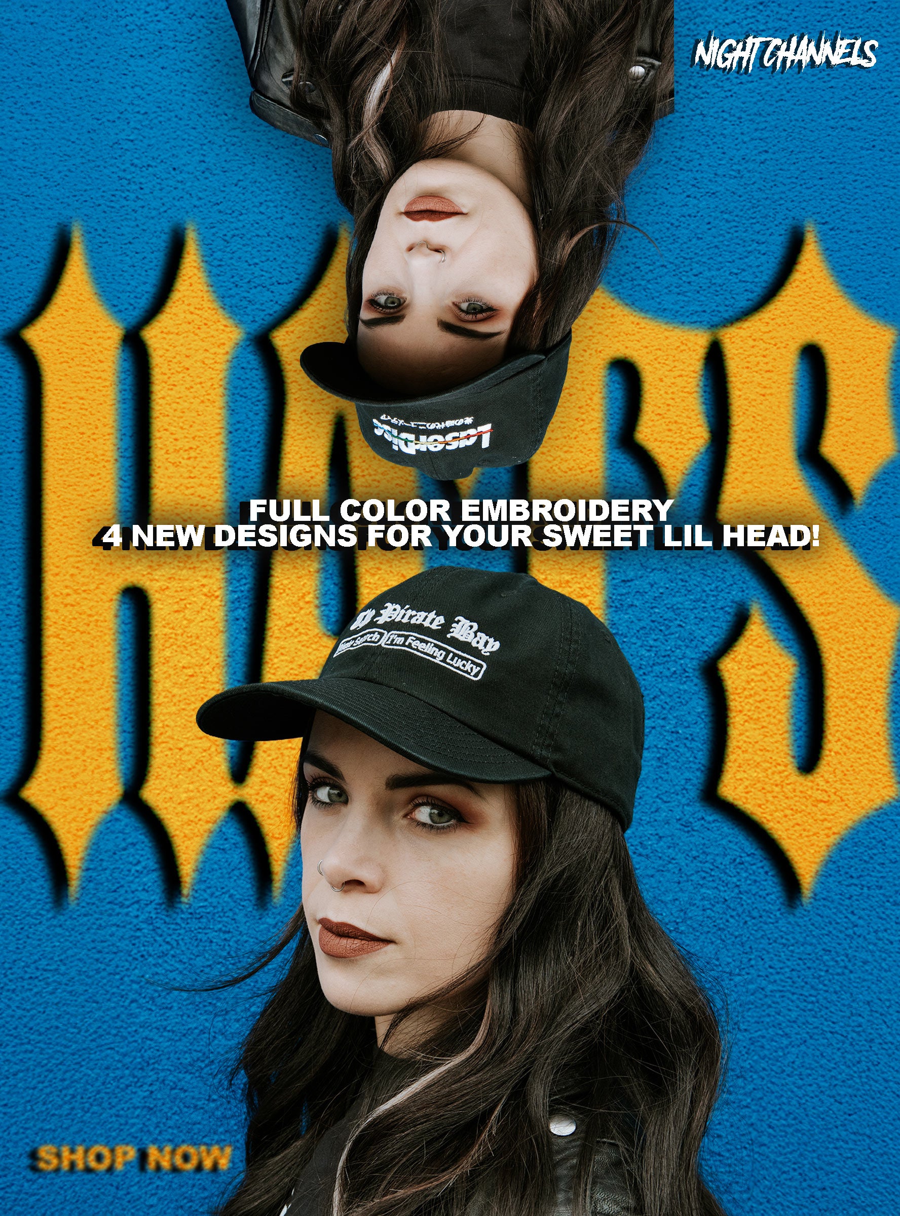 Hats. Full color embroidery. 4 new designs for your sweet little head. Shop now.