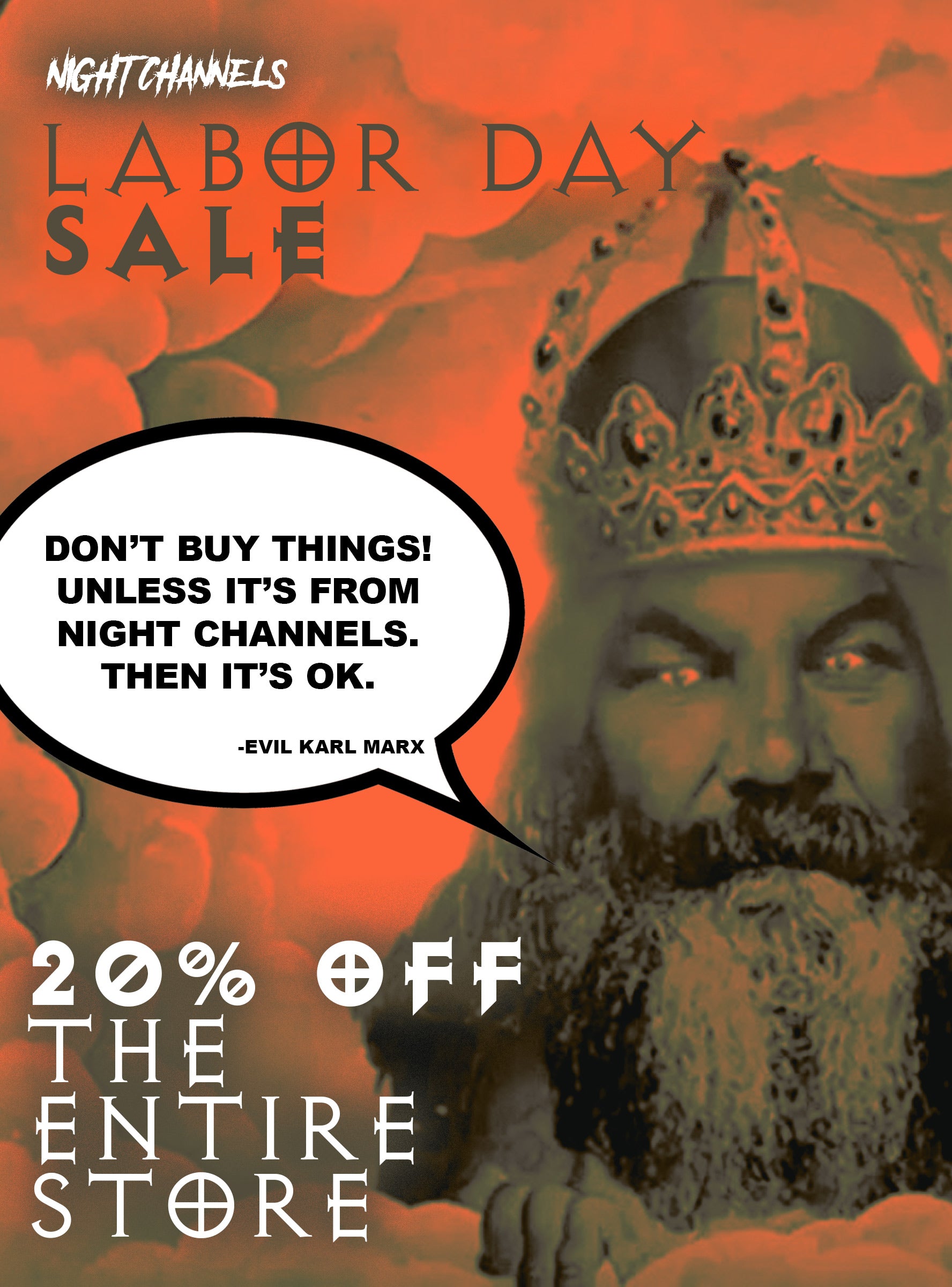 20% off everything. Labor Day sale.