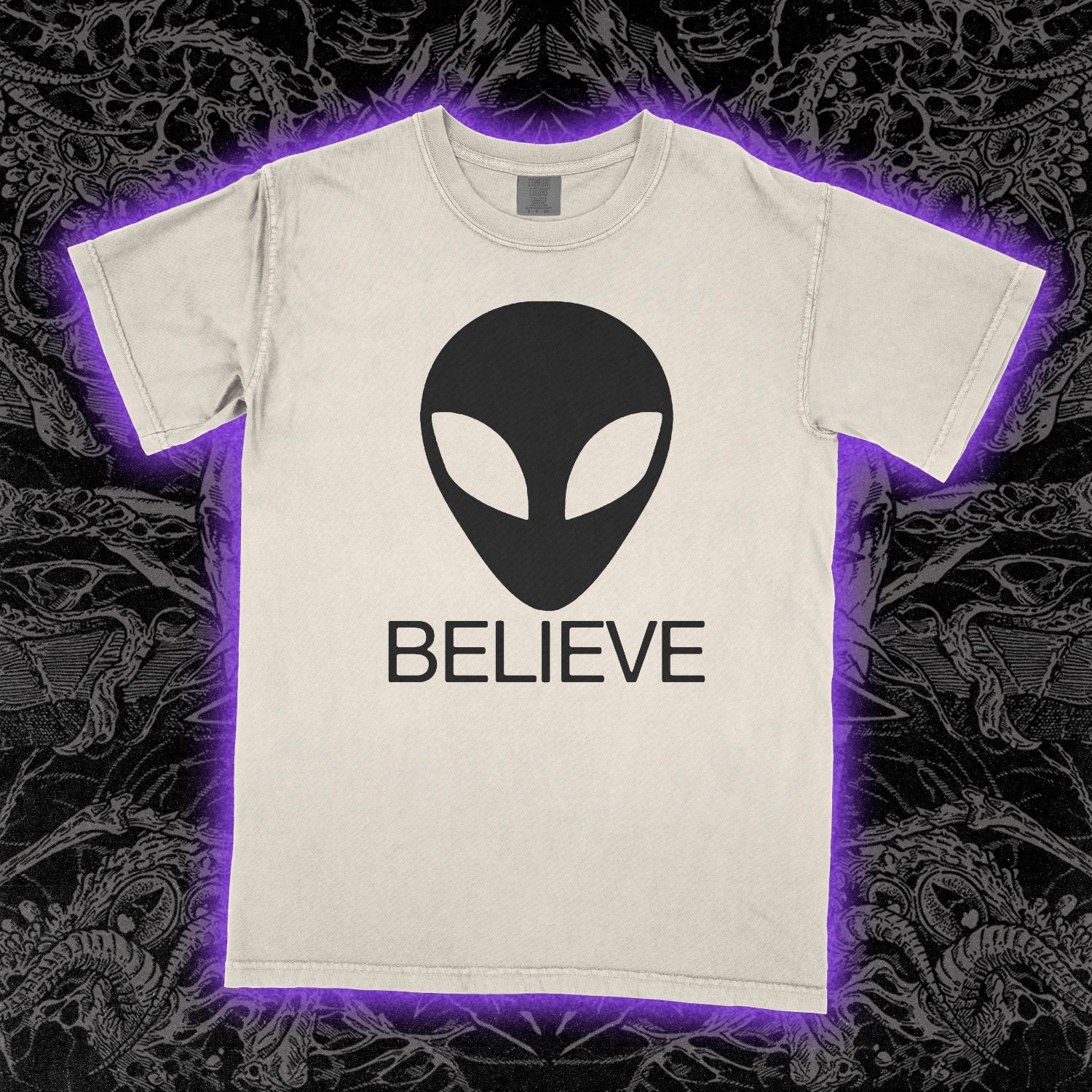 Alien Gray Believe Comfort Colors Ivory Tee