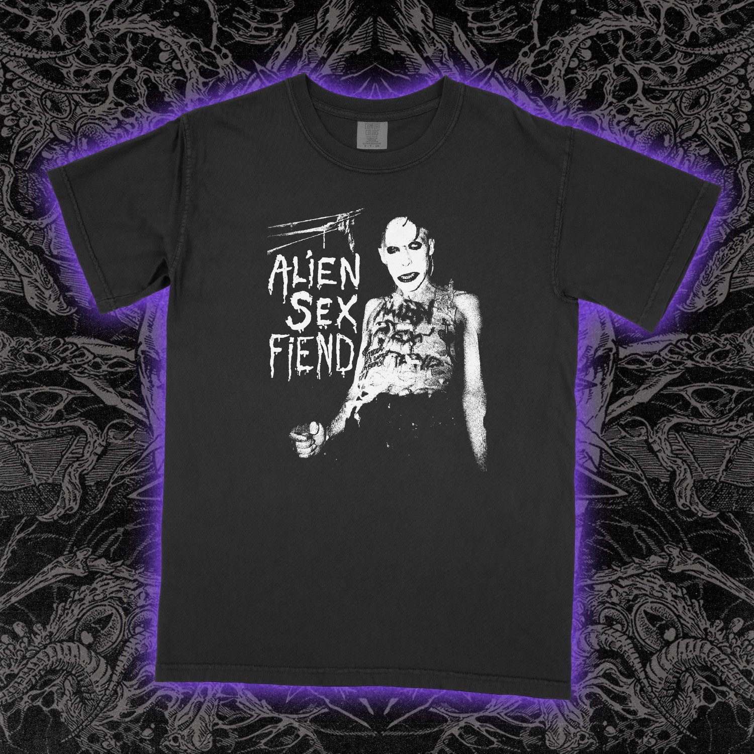 Alien Sex Fiend Nik Fiend Comfort Colors Black Tee