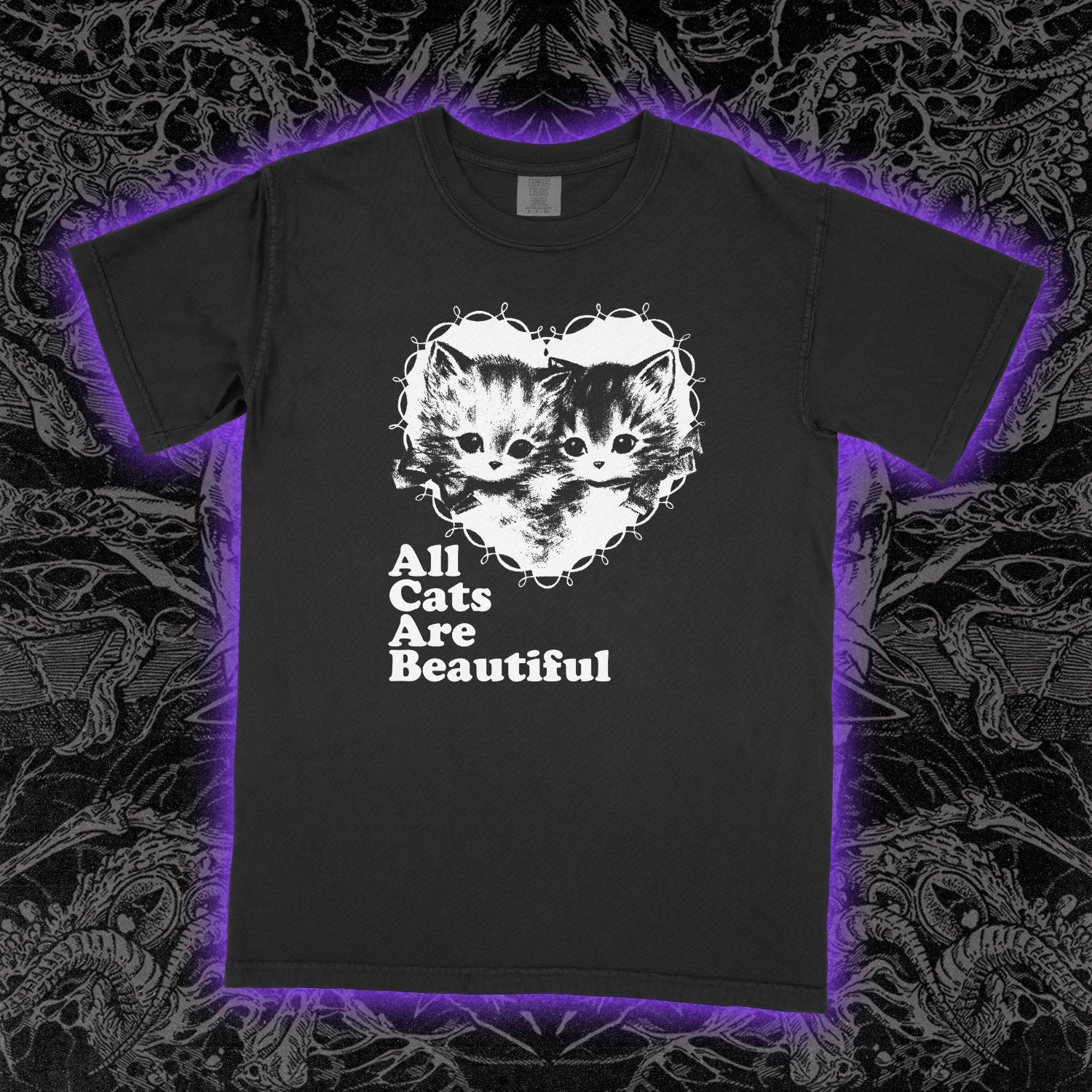 All Cats Are Beautiful Comfort Colors Black Tee