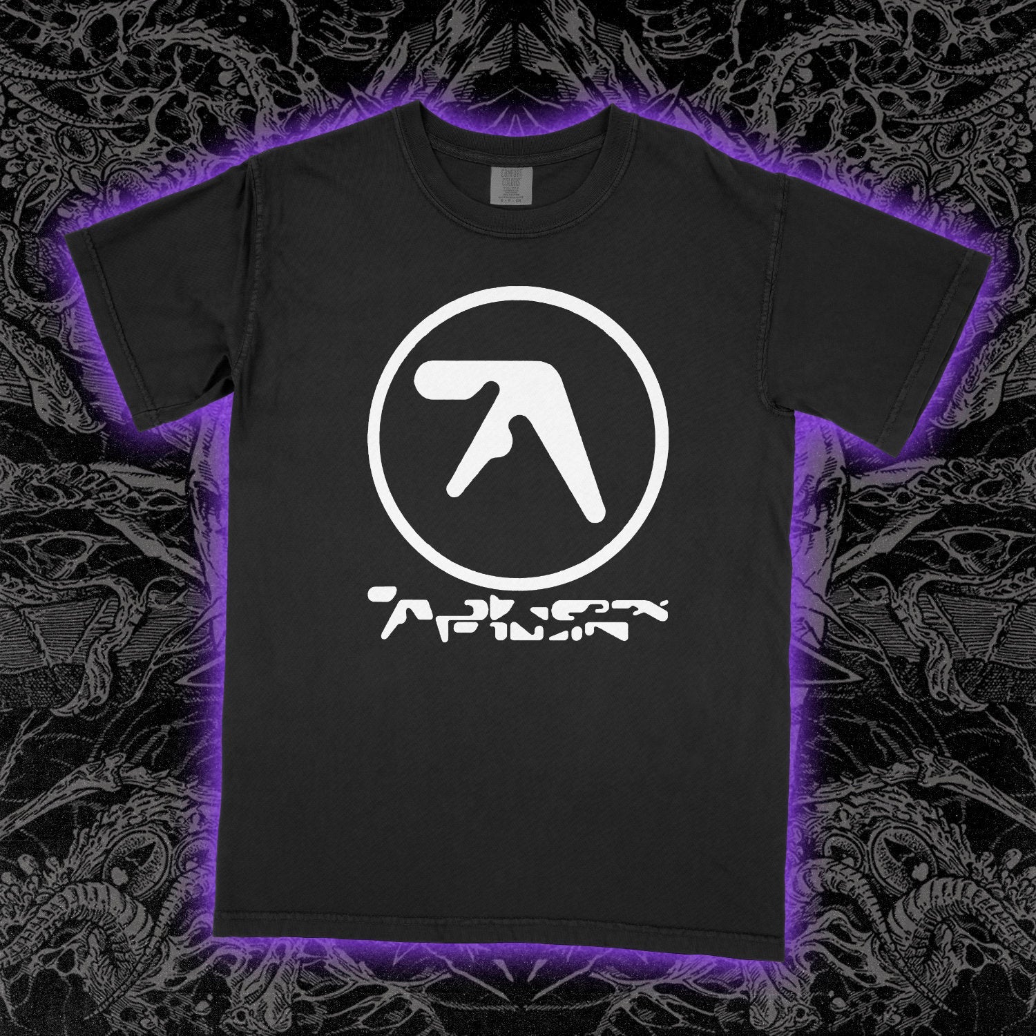 Aphex Twin Logo Comfort Colors Black Tee