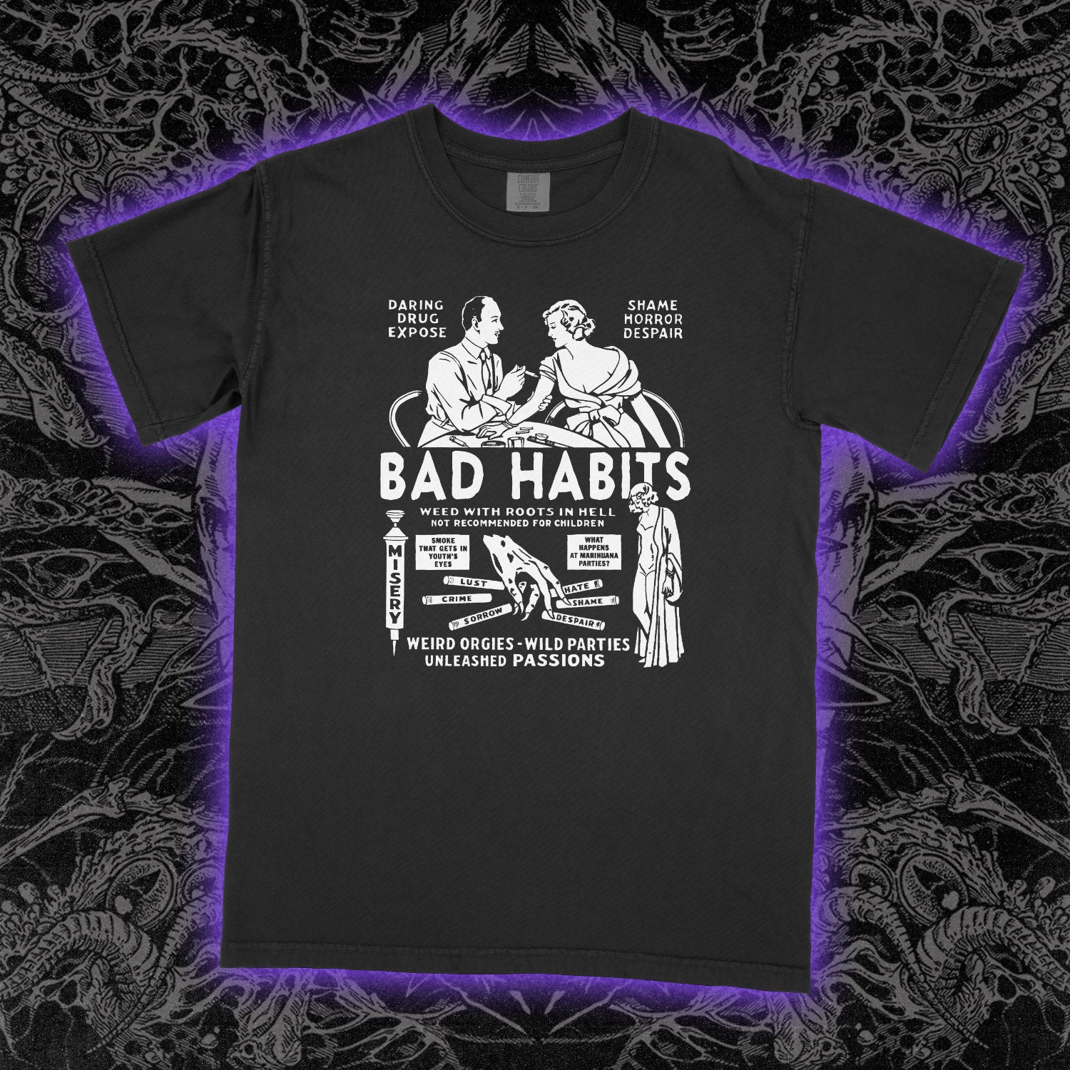 Bad Habits Comfort Colors Black Tee