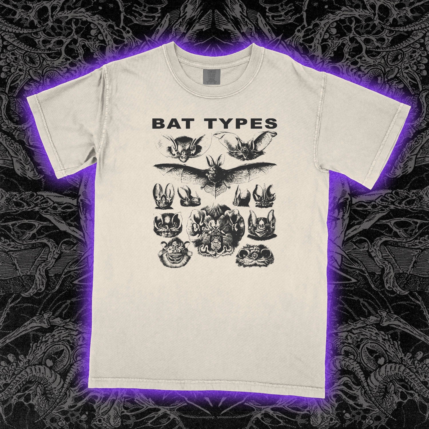 Bat Types Comfort Colors Ivory Tee