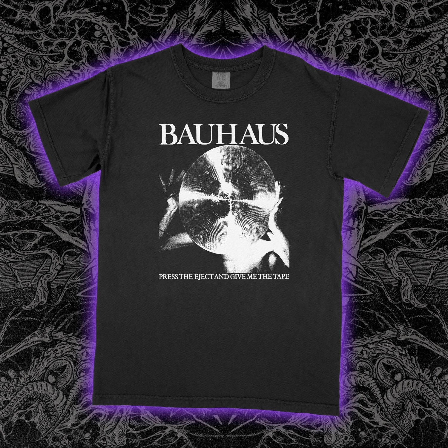 Bauhaus Press Eject Comfort Colors Black Tee