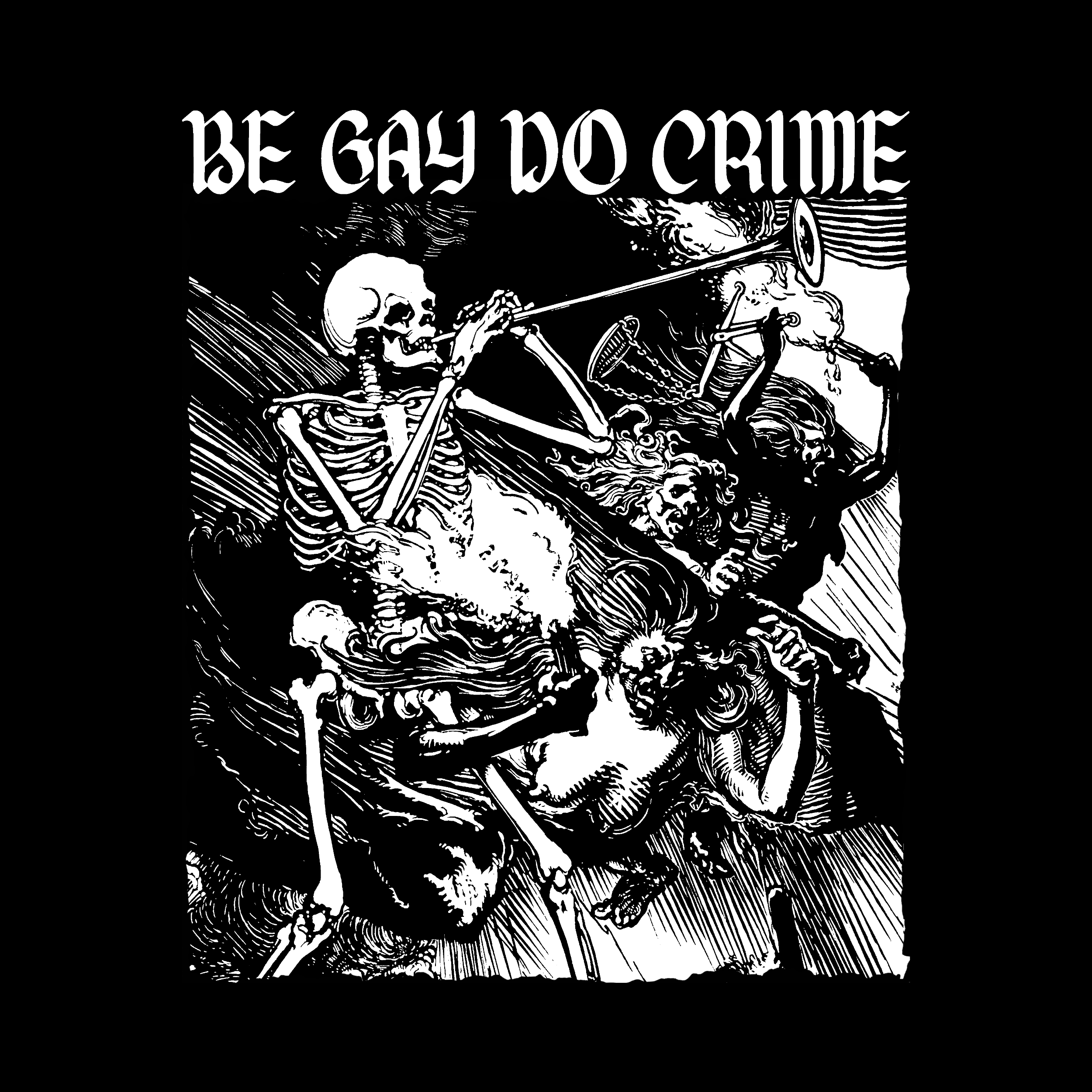 Be Gay Do Crime Skeleton Premium Tee
