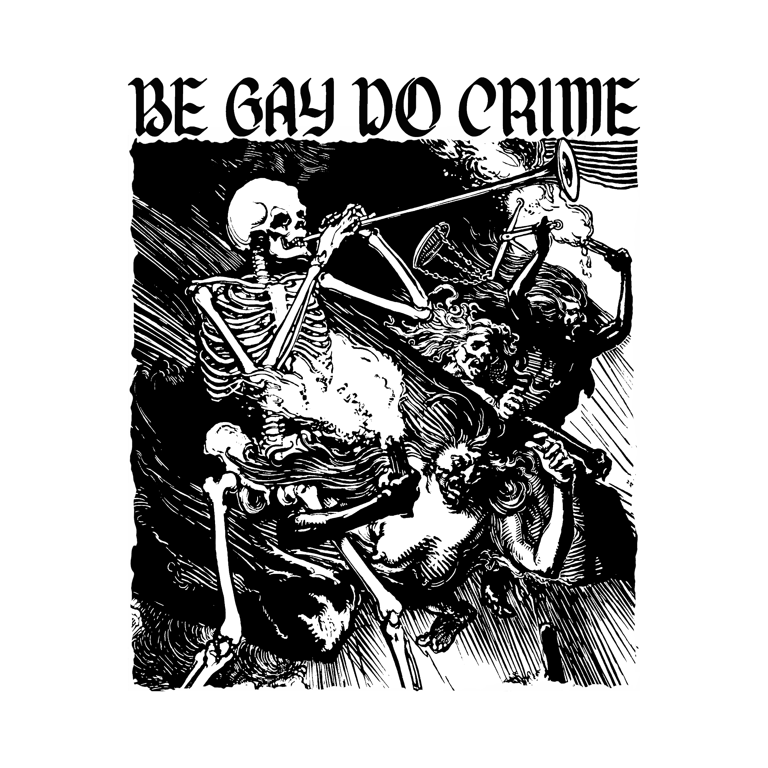 Be Gay Do Crime Skeleton Premium Tee