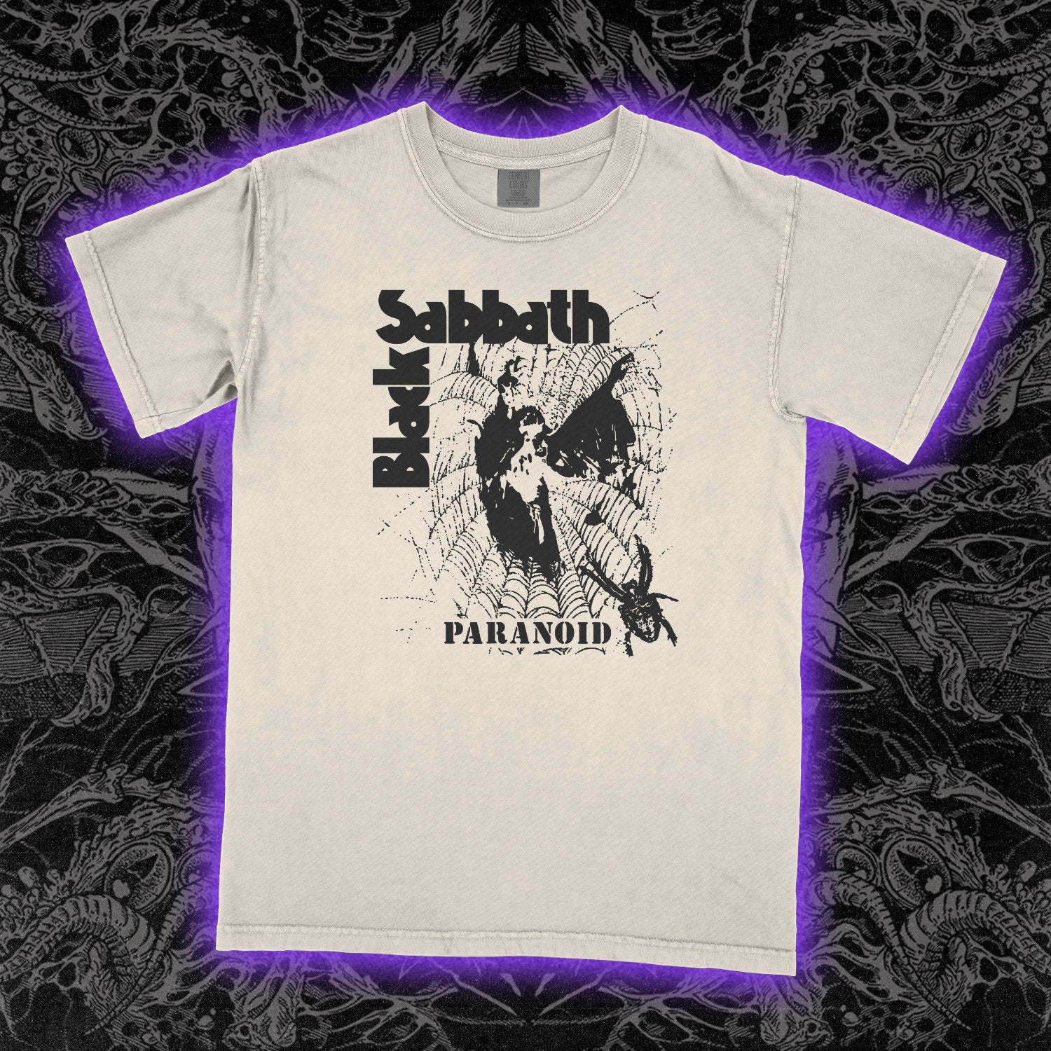 Black Sabbath Paranoid Spider Comfort Colors Ivory Tee