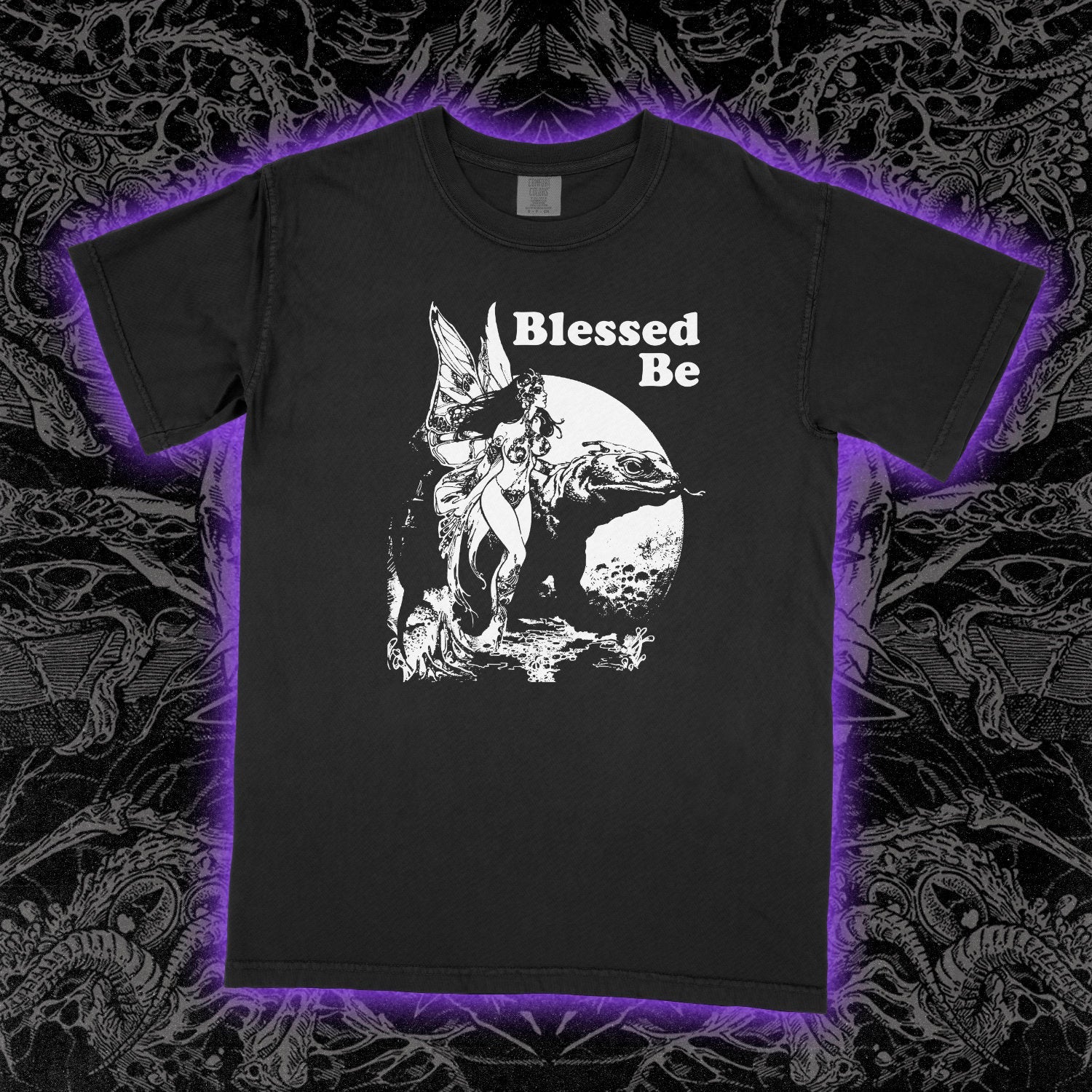 Blessed Be Faerie Comfort Colors Black Tee