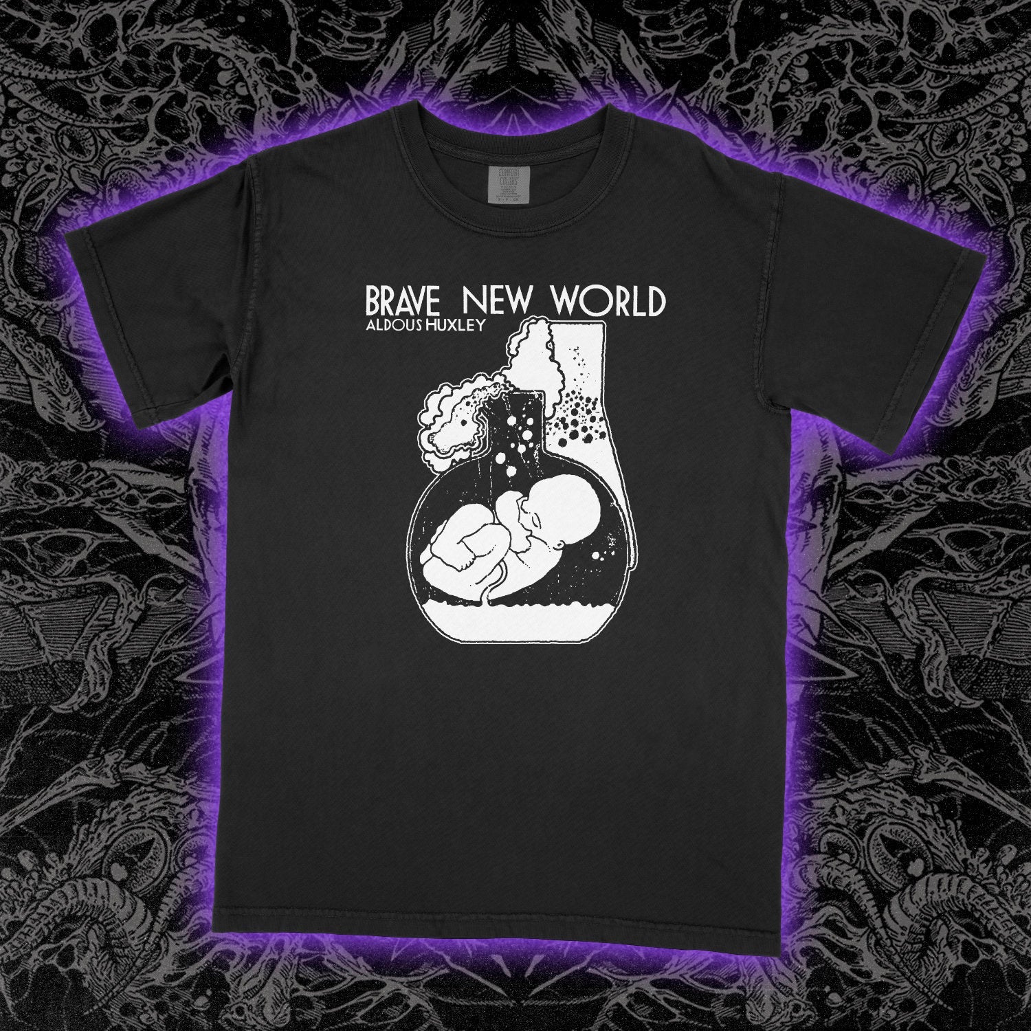 Brave New World Aldous Huxley Comfort Colors Black Tee