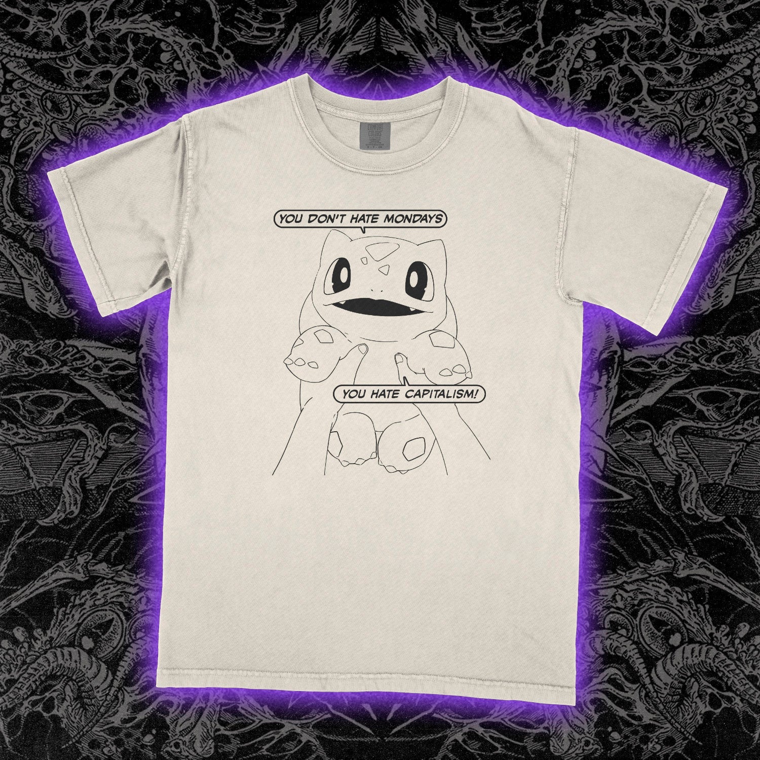 Bulbasaur Hates Capitalism Comfort Colors Ivory Tee