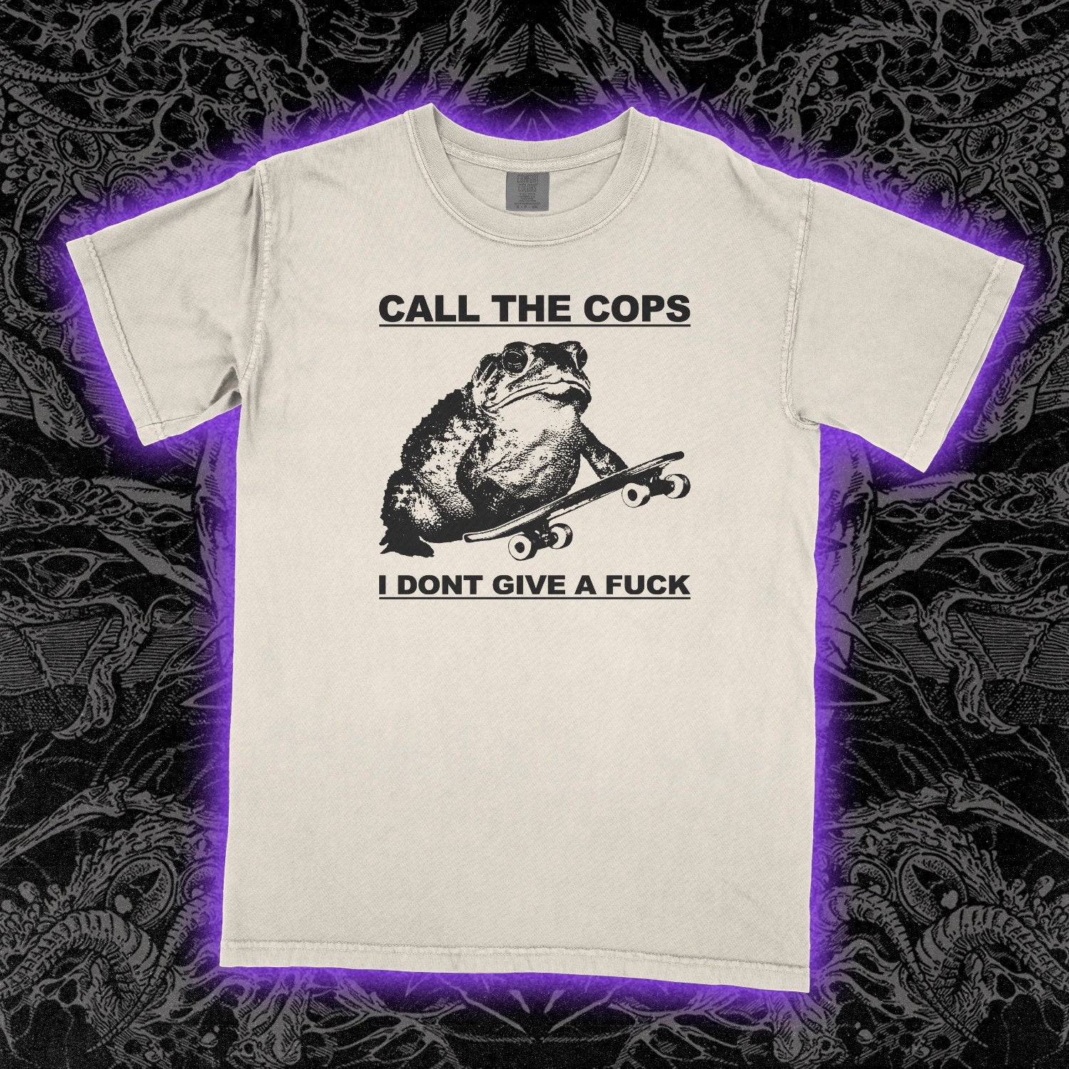 Call The Cops Frog Comfort Colors Ivory Tee