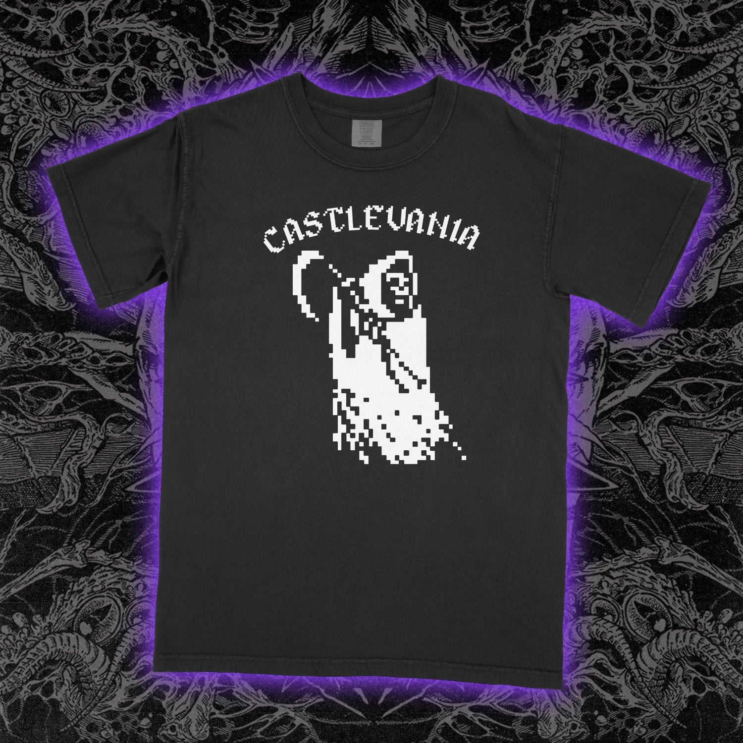 Castlevania 8 Bit Grim Reaper Comfort Colors Black Tee