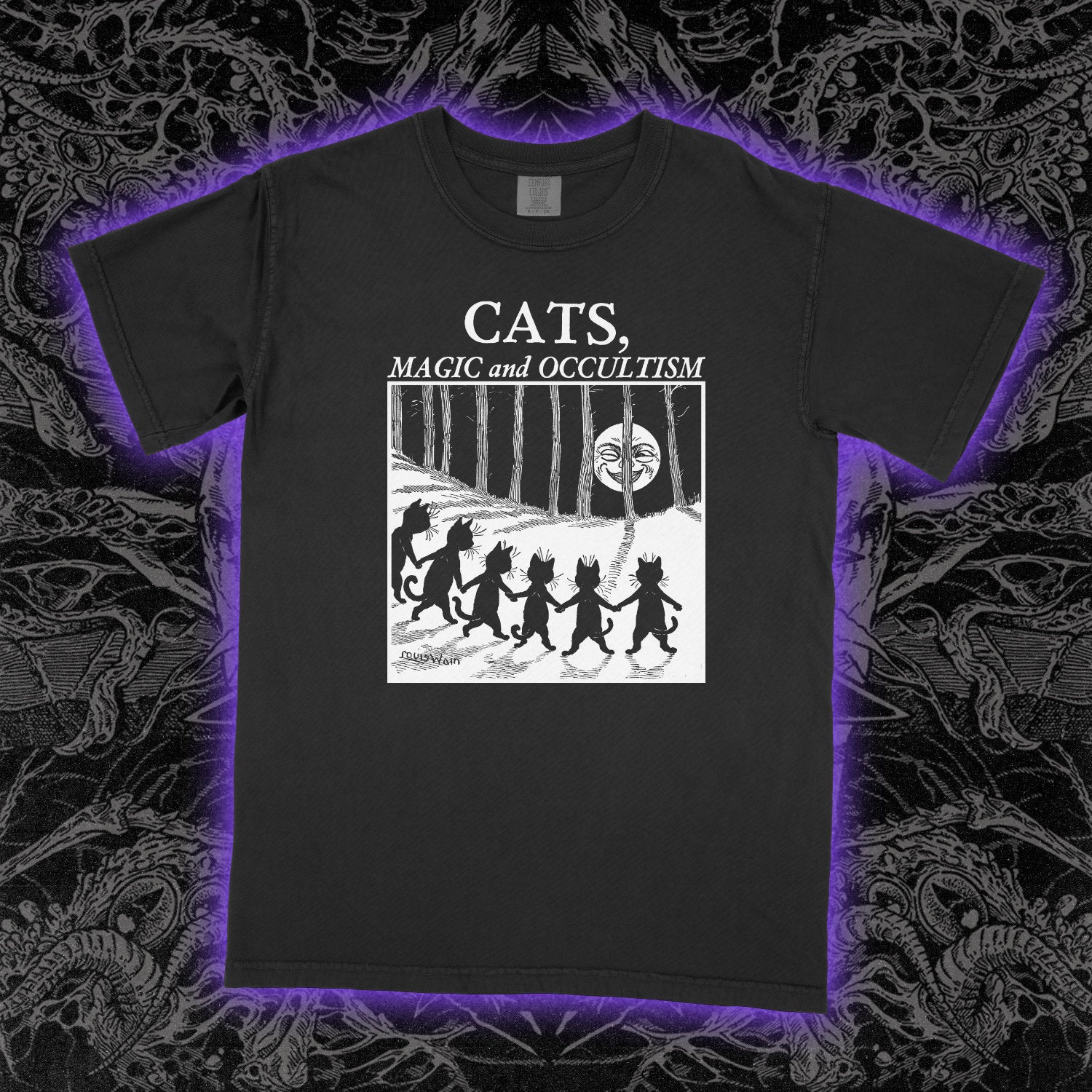 Cats Magic And Occultism Comfort Colors Black Tee