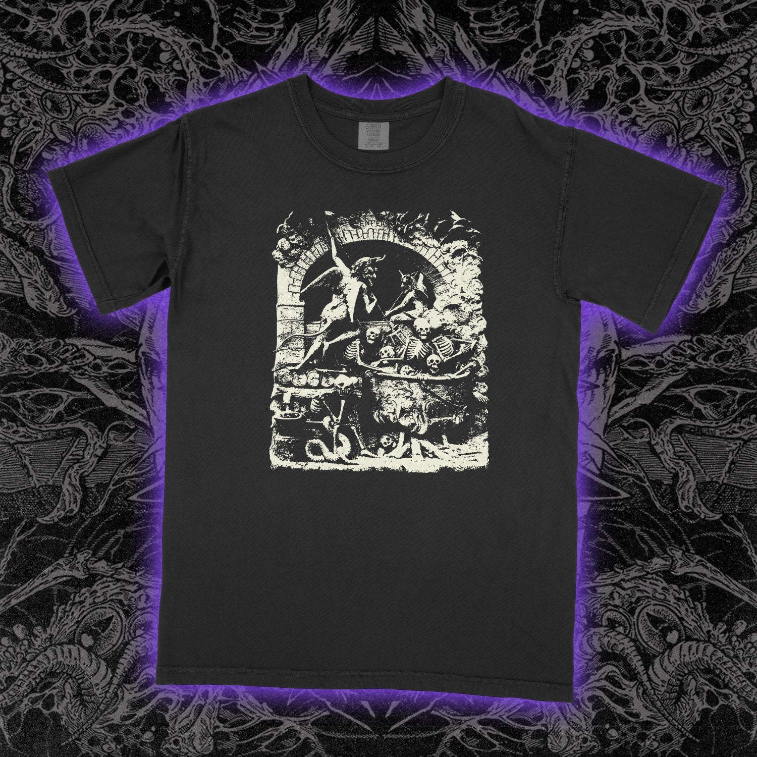 Cauldron Of The Damned Comfort Colors Black Tee