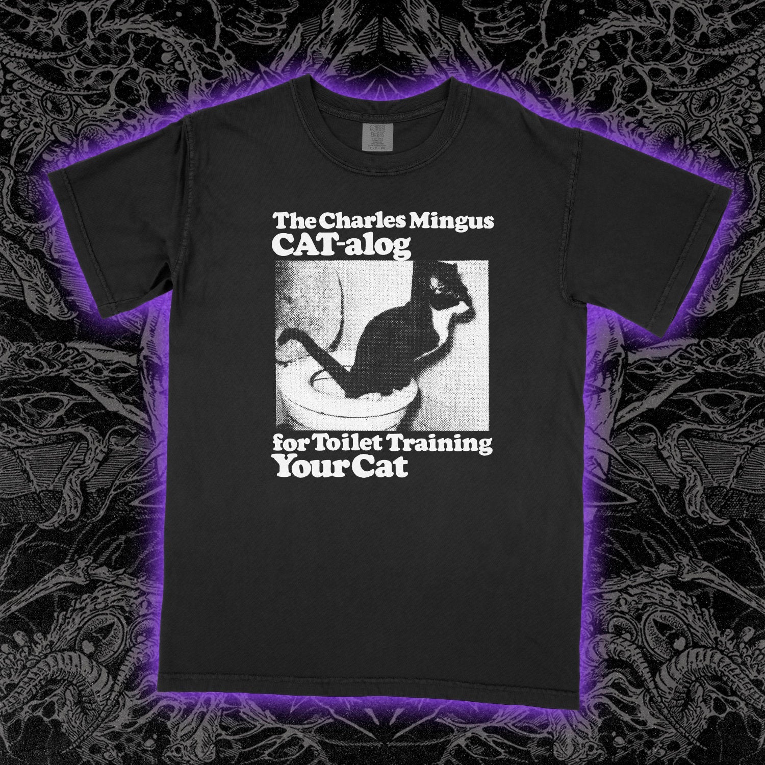 Charles Mingus Cat Toilet Training Comfort Colors Black Tee