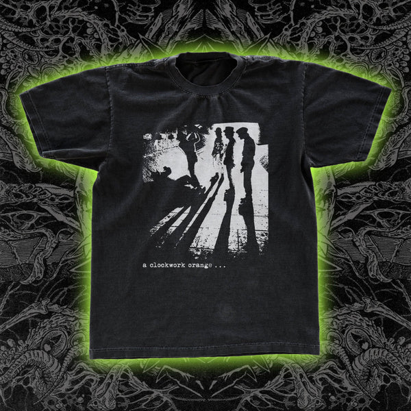 80s〜90s CLOCKWORK ORANGE 染込　Tシャツ Vintage Clockwork Orange Graphic T Shirt 80s White Small – Black