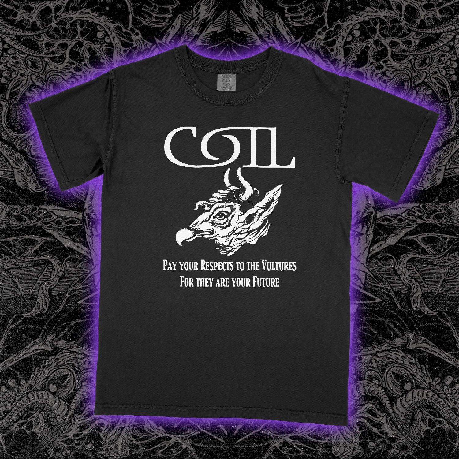 Coil Vultures Comfort Colors Black Tee