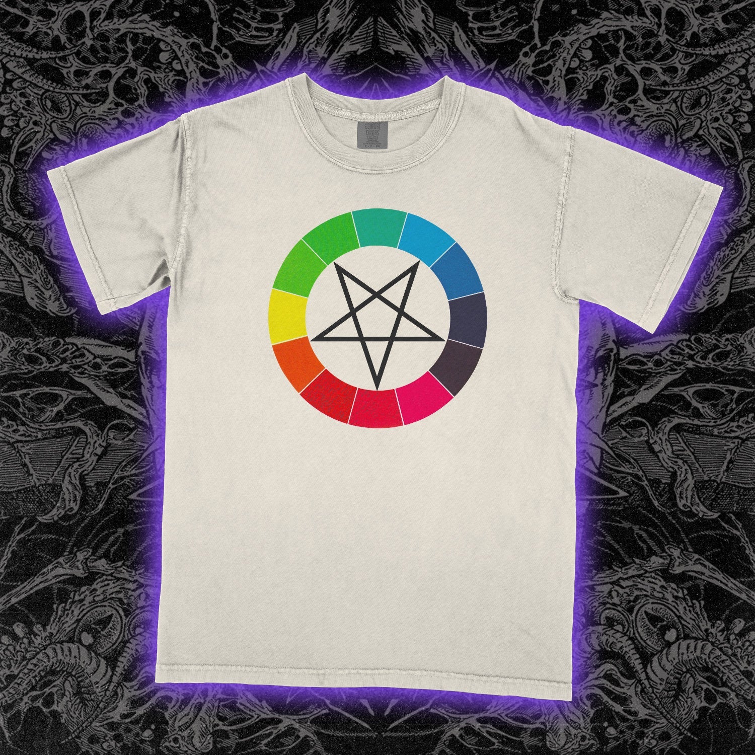 Color Spectrum Pentagram Comfort Colors Ivory Tee