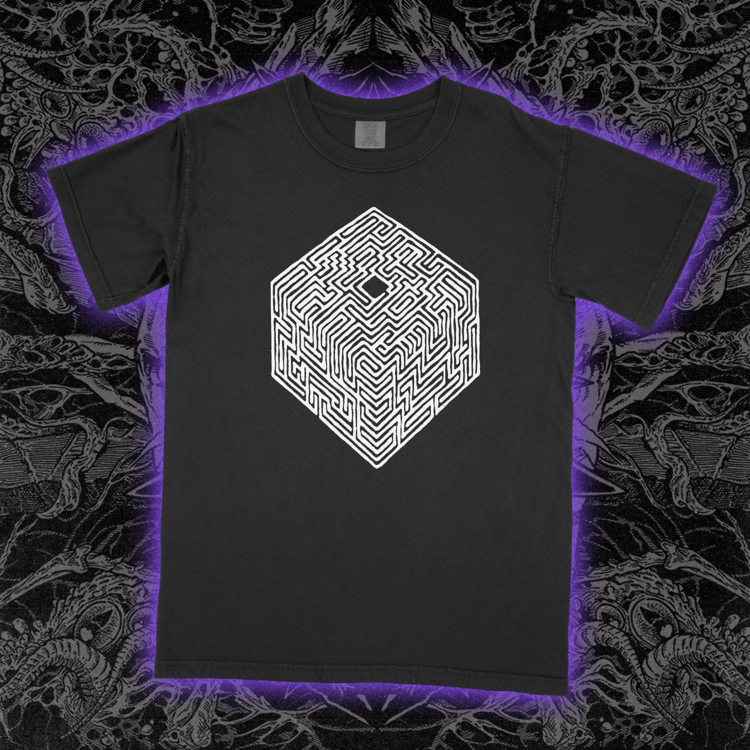 Cube Maze Comfort Colors Black Tee