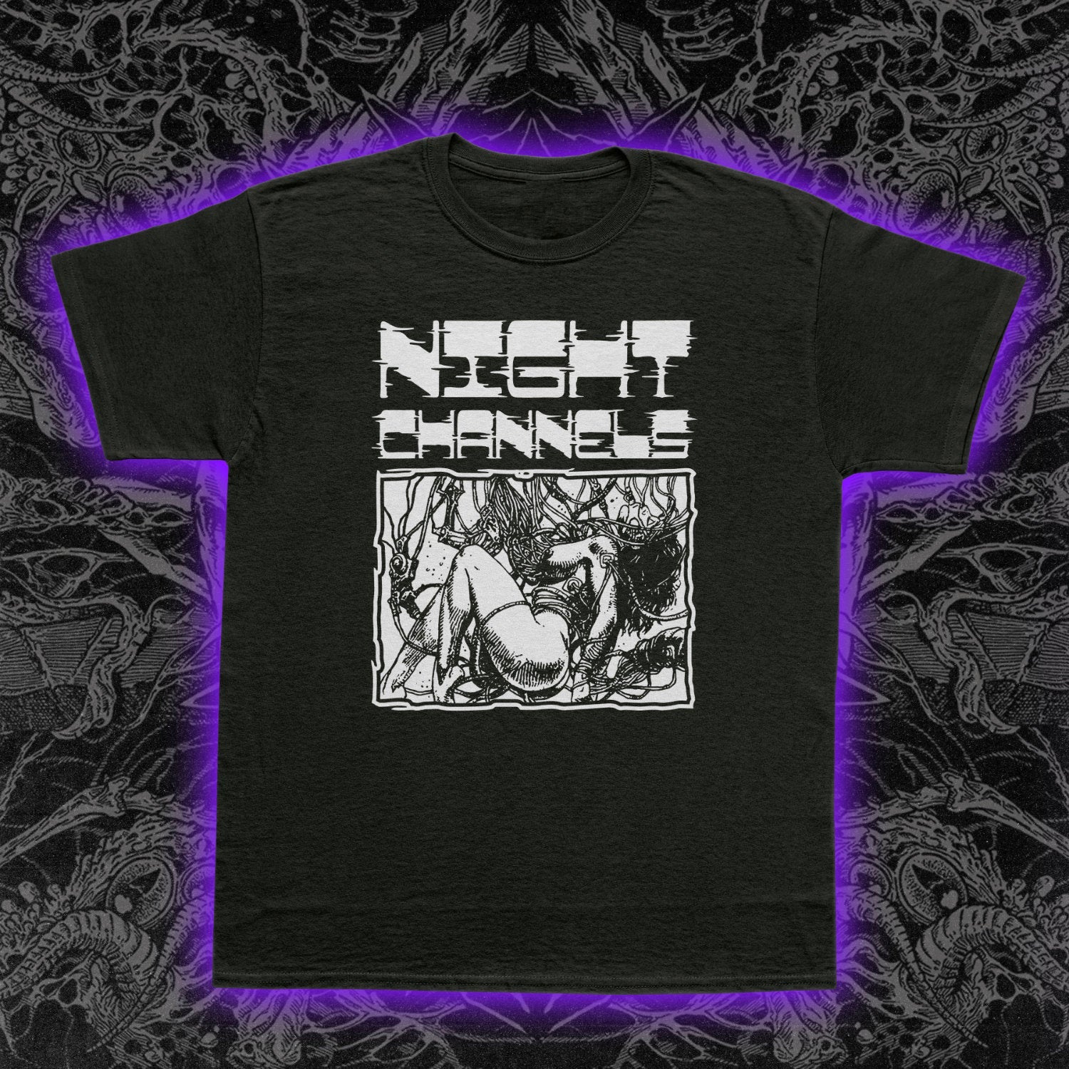 Cyber Sex Night Channels Premium Bella Shirt | Occult & Obscure Clothing |  Night Channels