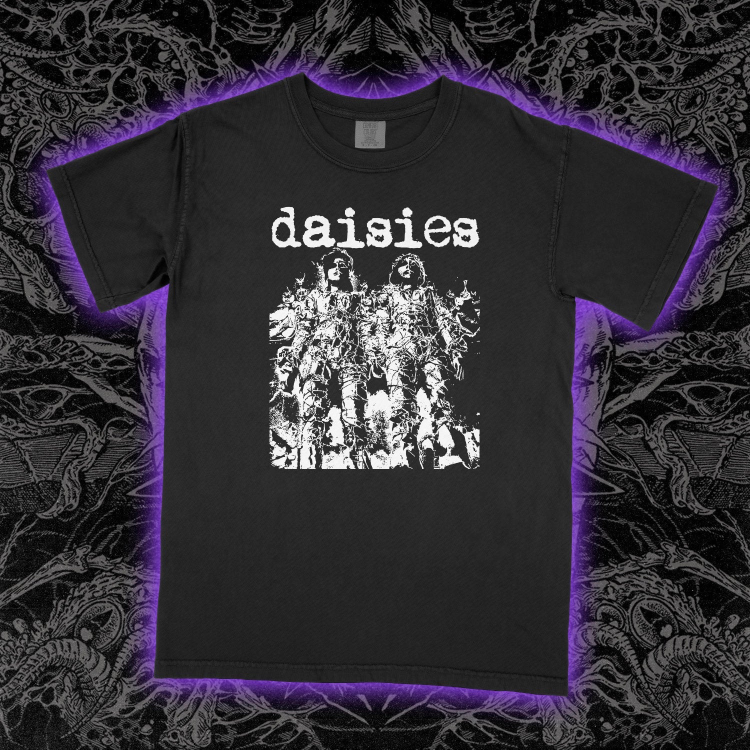 Daisies Film Comfort Colors Black Tee