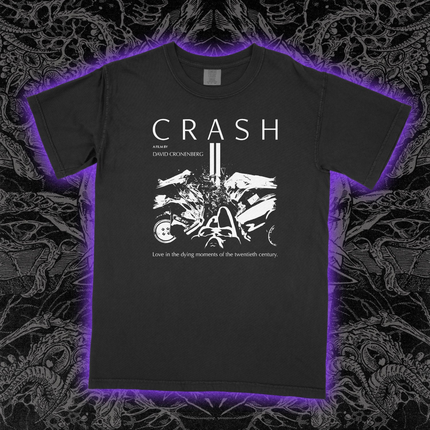 David Cronenberg Crash Comfort Colors Black Tee