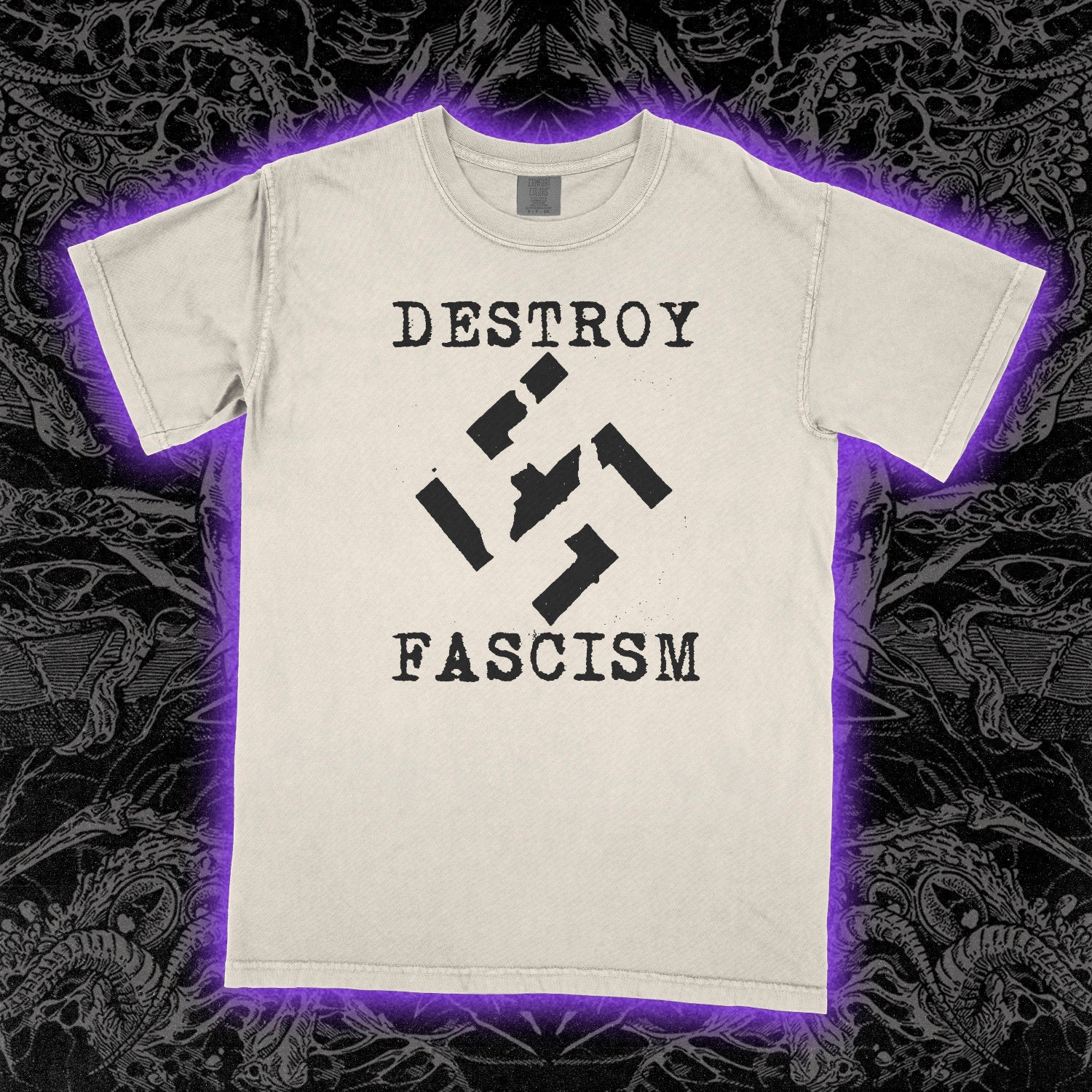 Destroy Fascism Comfort Colors Ivory Tee