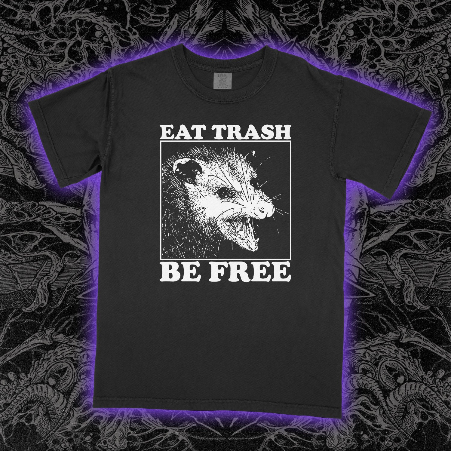 Eat Trash Be Free Comfort Colors Black Tee