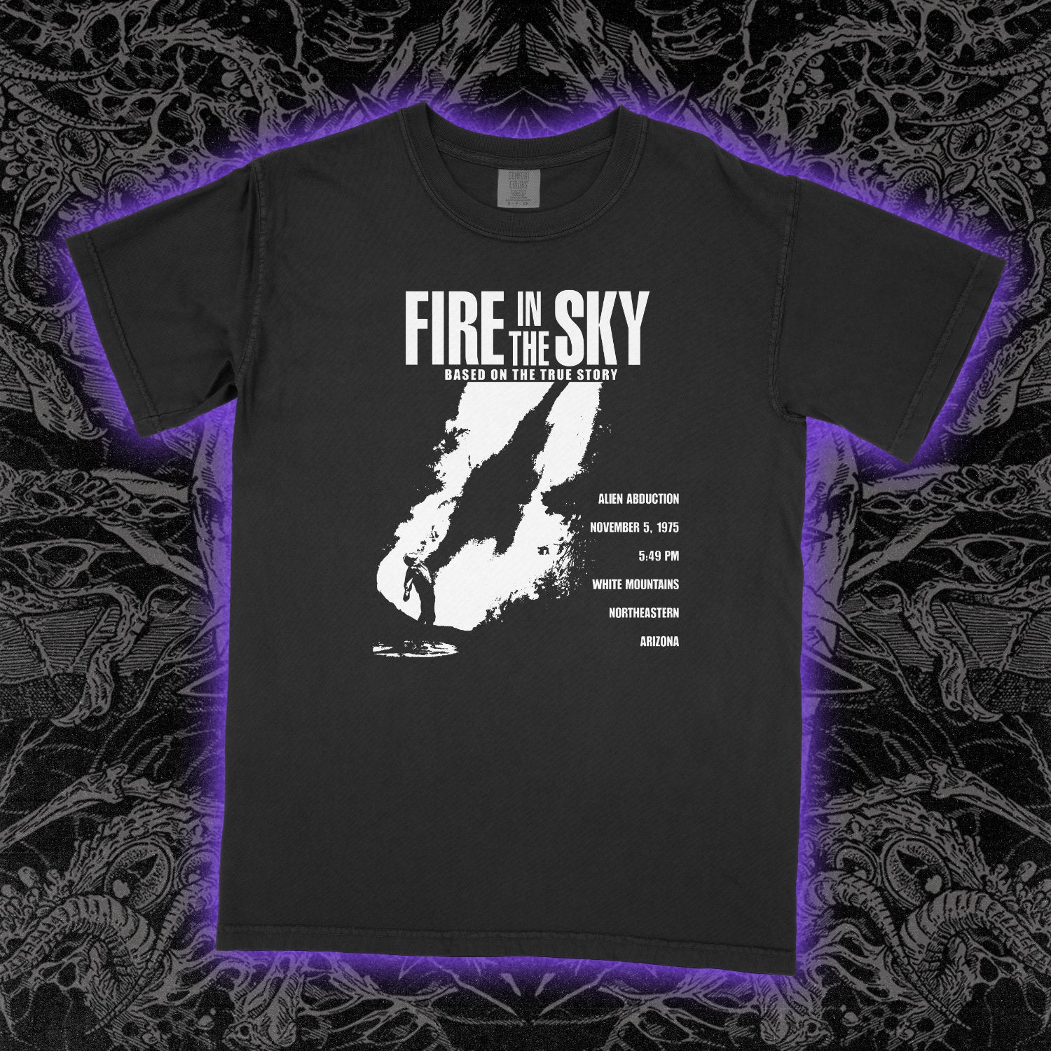 Fire In The Sky Comfort Colors Black Tee