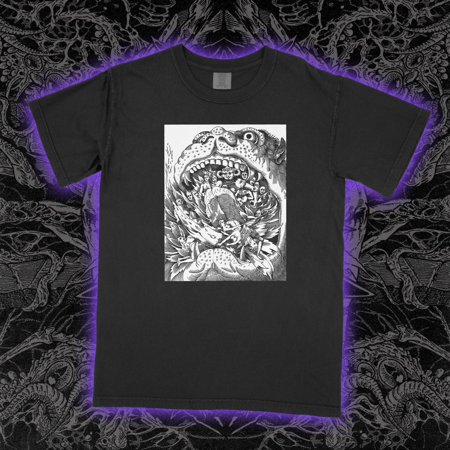 Flaming Hellmouth Comfort Colors Black Tee