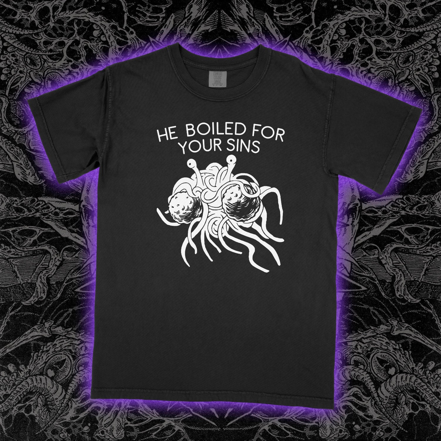 Flying Spaghetti Monster Comfort Colors Black Tee