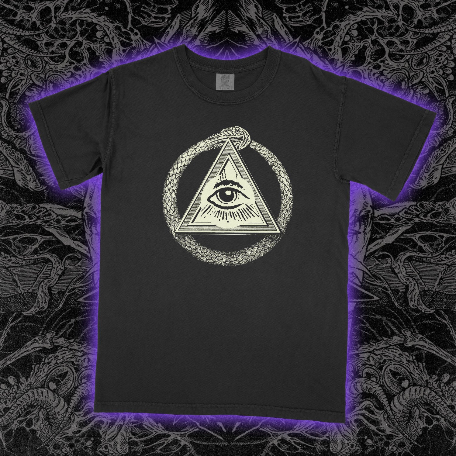 Freemason Snake And Eye Comfort Colors Black Tee