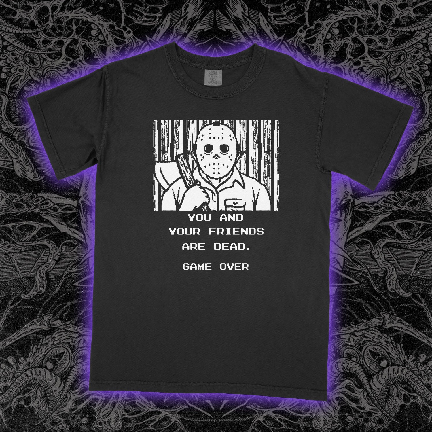 Friday The 13th 8-Bit Comfort Colors Black Tee