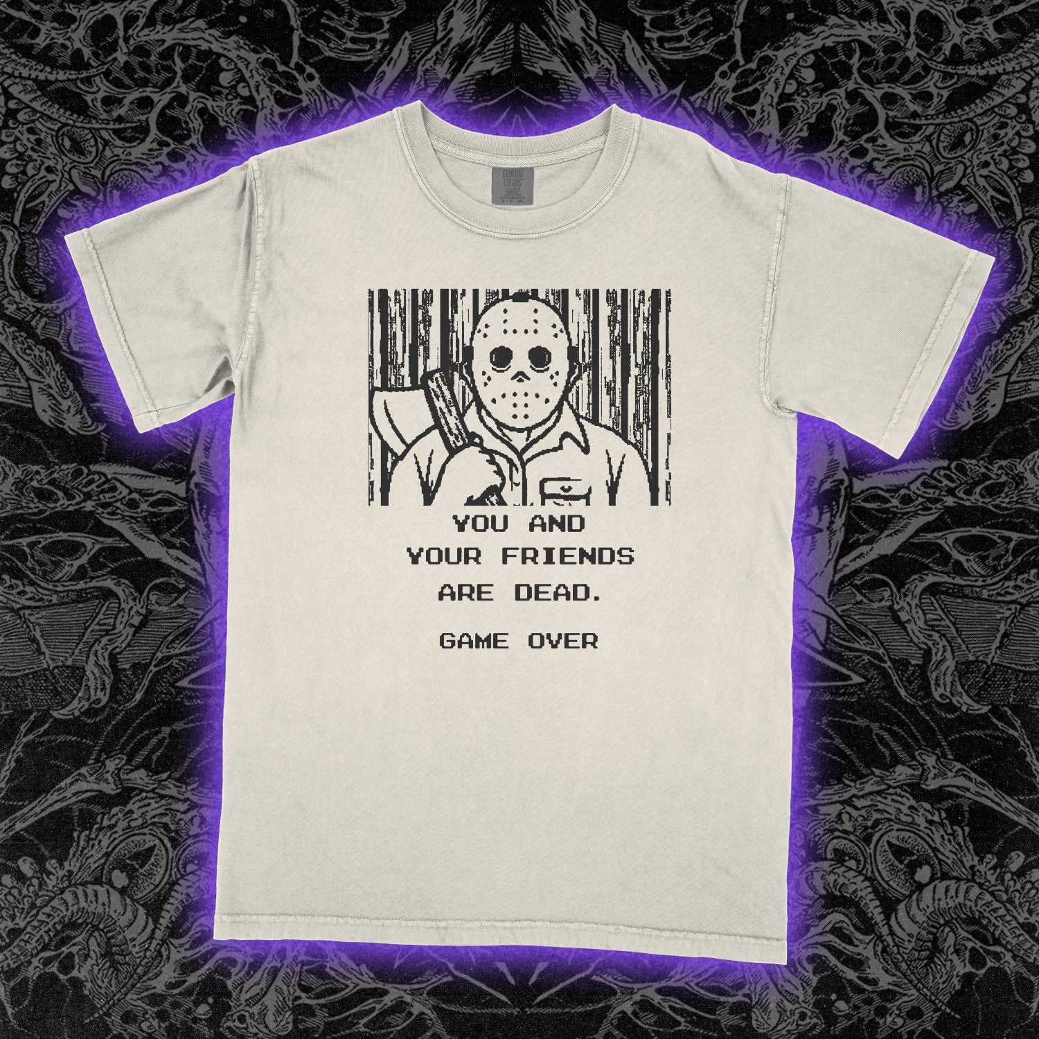 Friday The 13th 8-Bit Comfort Colors Ivory Tee